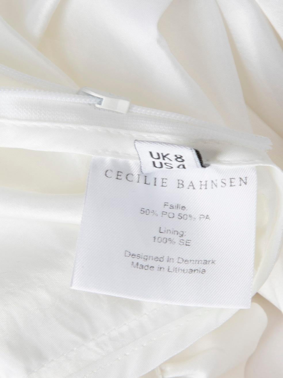 Cecilie Bahnsen White Square Neck Ruffled Top Size S For Sale 3