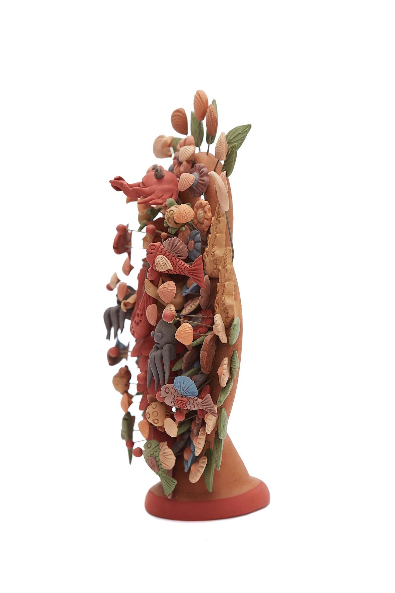 Arbol Sirena - Marmaid Tree / Ceramics Mexican Folk Art Clay For Sale 2