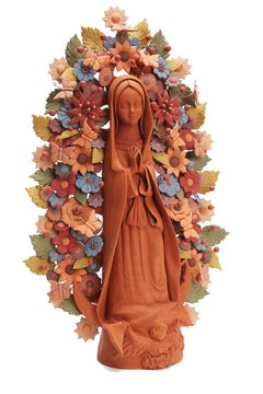 Virgen de Guadalupe - Our Lady of Guadalupe / Keramik Mexikanische Volkskunst Ton