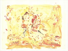 2001 Cecily Brown 'American Dance Festival 2001' Yellow Serigraph