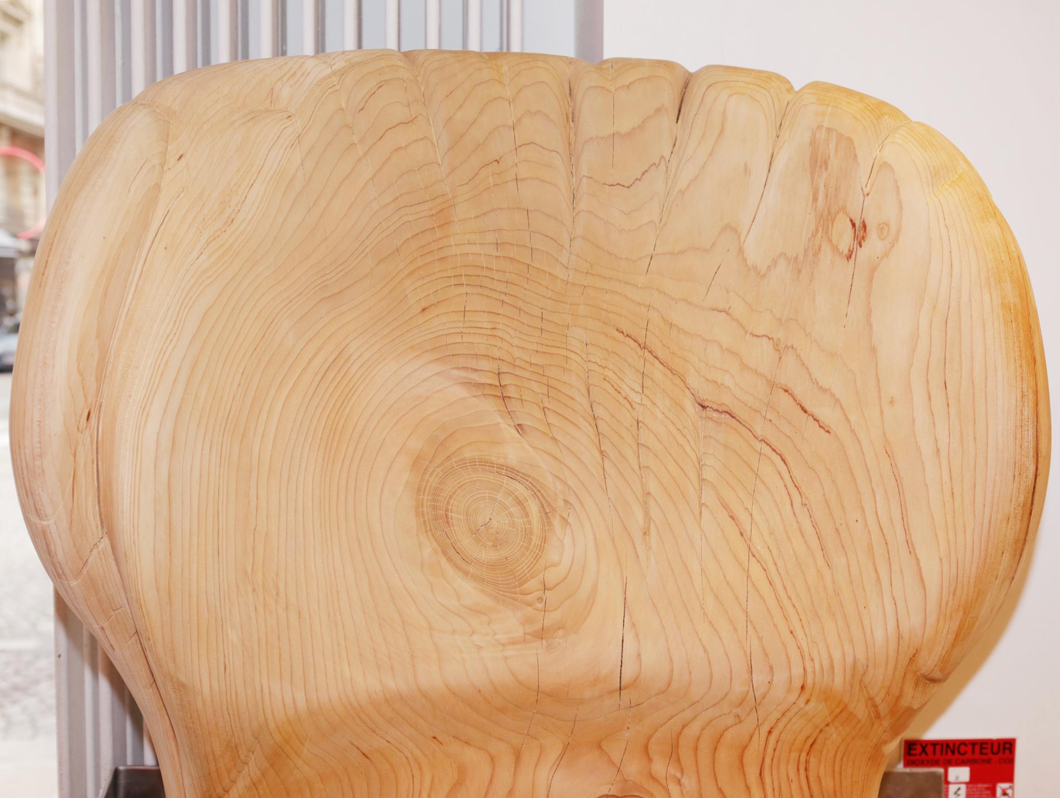 Hand-Carved Cedar B Throne in Solid Natural Cedar Wood