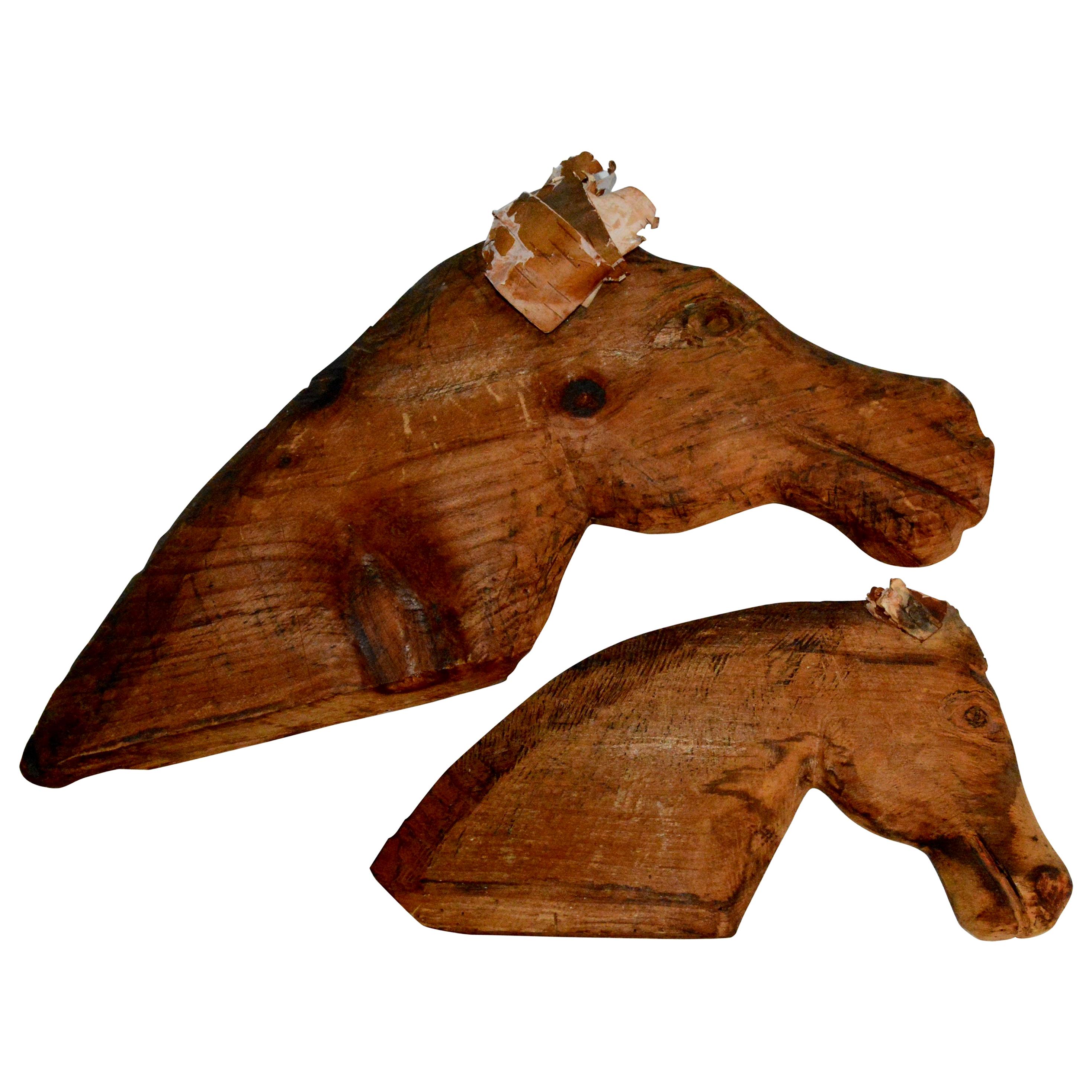 Cedar Horse Sculptures, John B. Wikoff For Sale