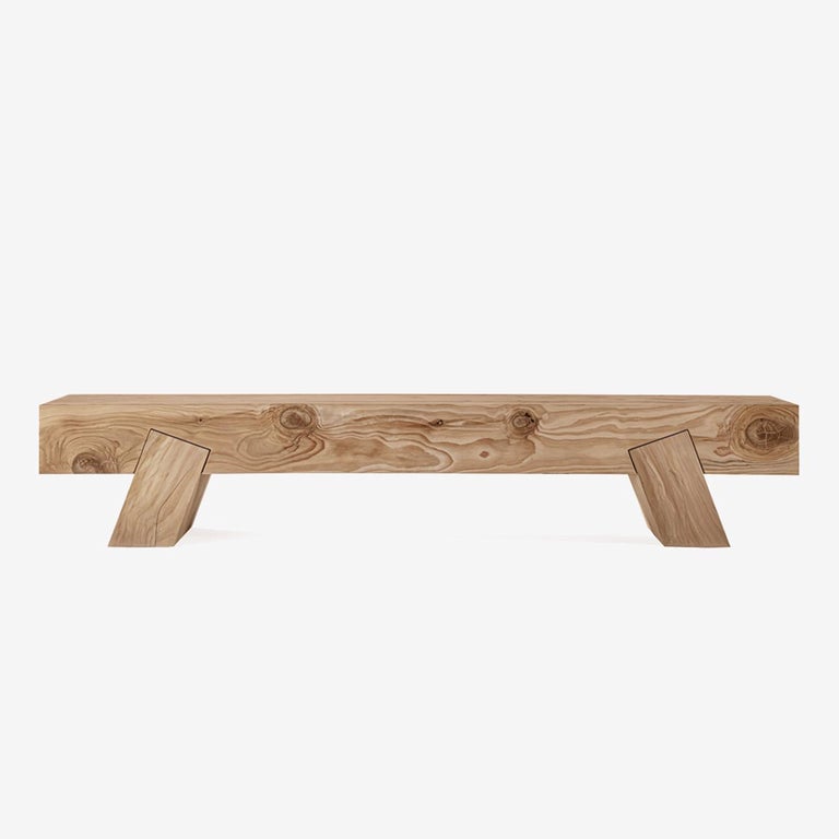 Bench cedar stone in natural cedar wood. Made from 3 single blocks
of cedar wood. Natural and Minimalist design. With solid natural aromatic
cedar, treated with natural pine extracts wax.
Available in:
L 240 x D 46 x H 39.5cm, price: 6900,00€.
Solid