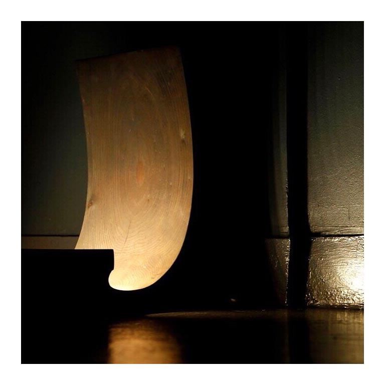 Contemporary Walnut  Virgule Lamp by Thierry Dreyfus