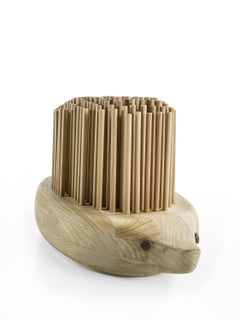 Cedar Wood Riccio Bench by Riva 1920, Sculptural Design by Kobrinetz