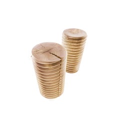 Cedar Wood Stool with Screw Design for Outdoor Contemporary Use