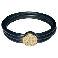 Cede 18K Yellow Gold Rubber & Diamond Bracelet