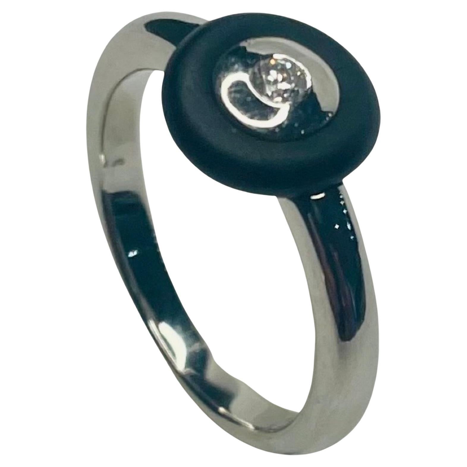 Cede Platinum Diamond and Rubber Ring For Sale