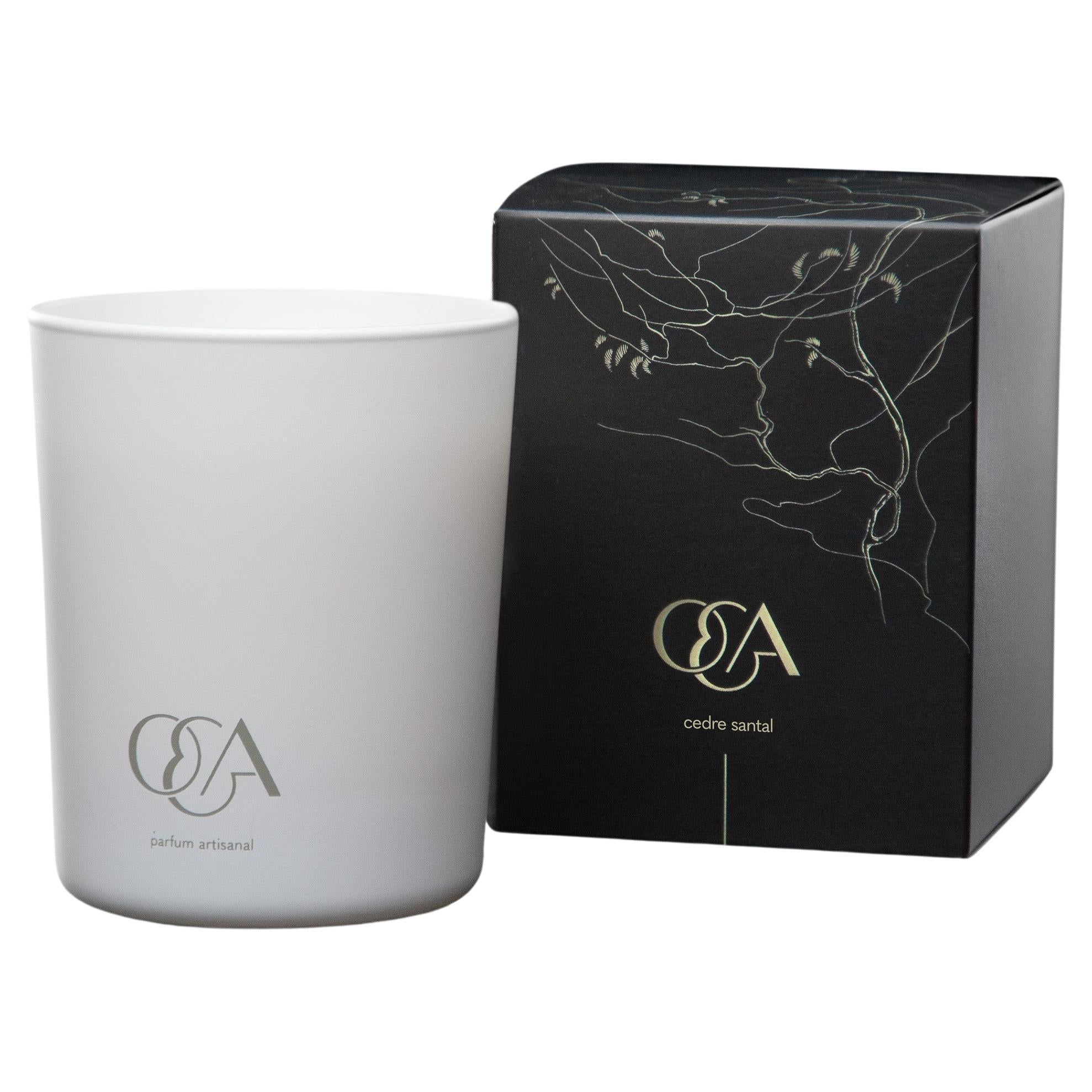 Cedre Santal Interior Candle with Amber Scent Premium Fragrance Oils from France