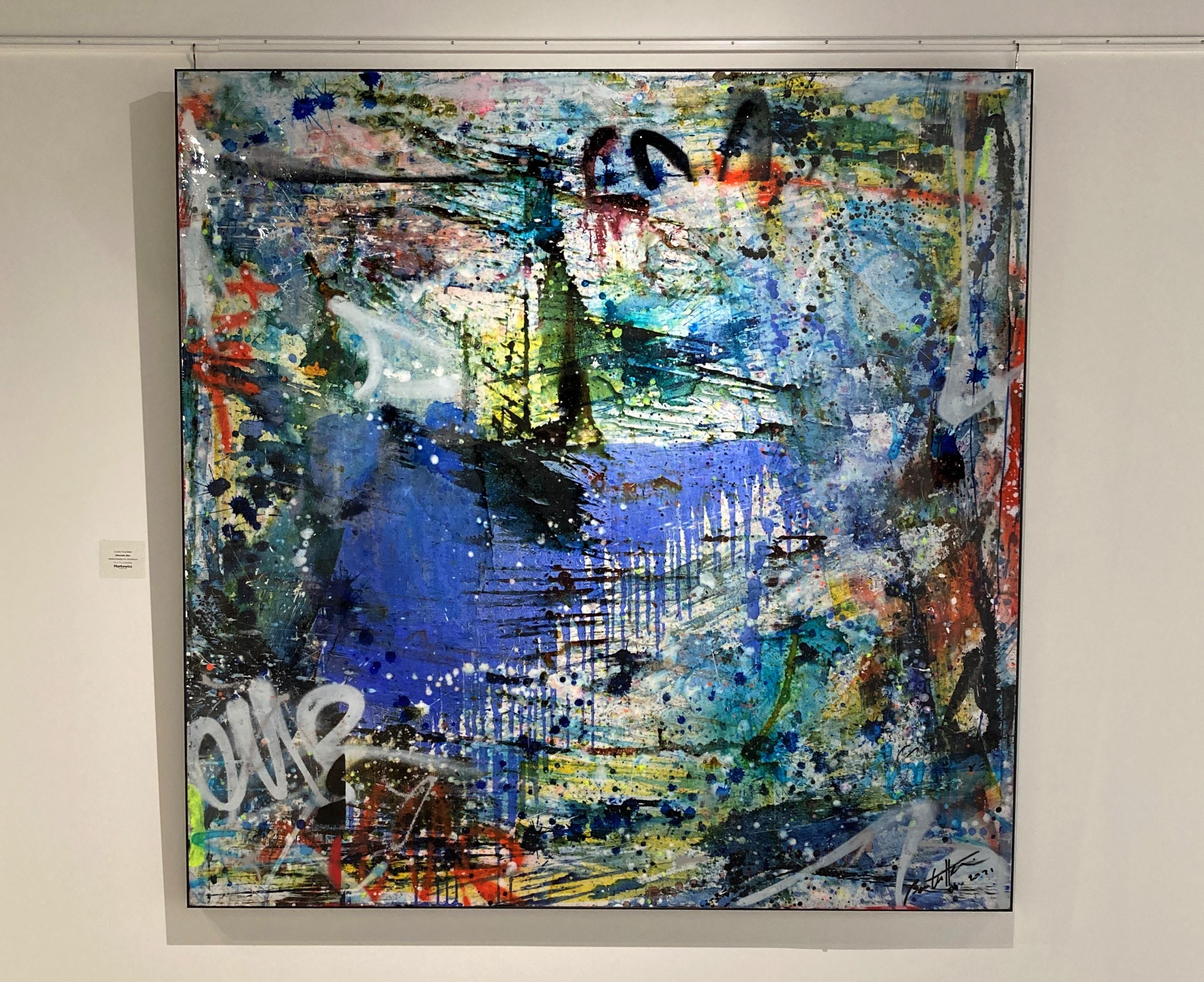 Eldorado Bleu - Painting by Cedric Bouteiller