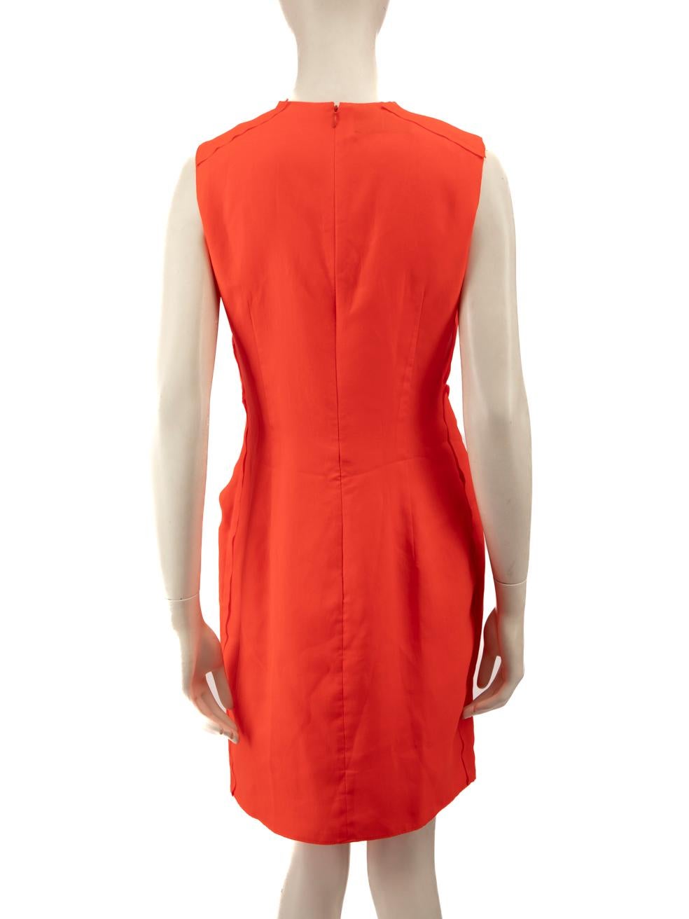 Red Cedric Charlier Orange Ruch Detail Mini Dress Size L
