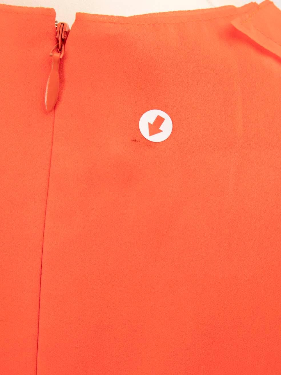 Women's Cedric Charlier Orange Ruch Detail Mini Dress Size L