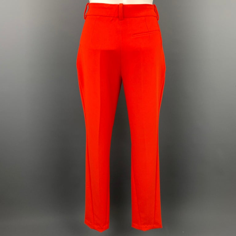 CEDRIC CHARLIER Size 4 Orange Polyester Blend Dress Pants For Sale at  1stDibs