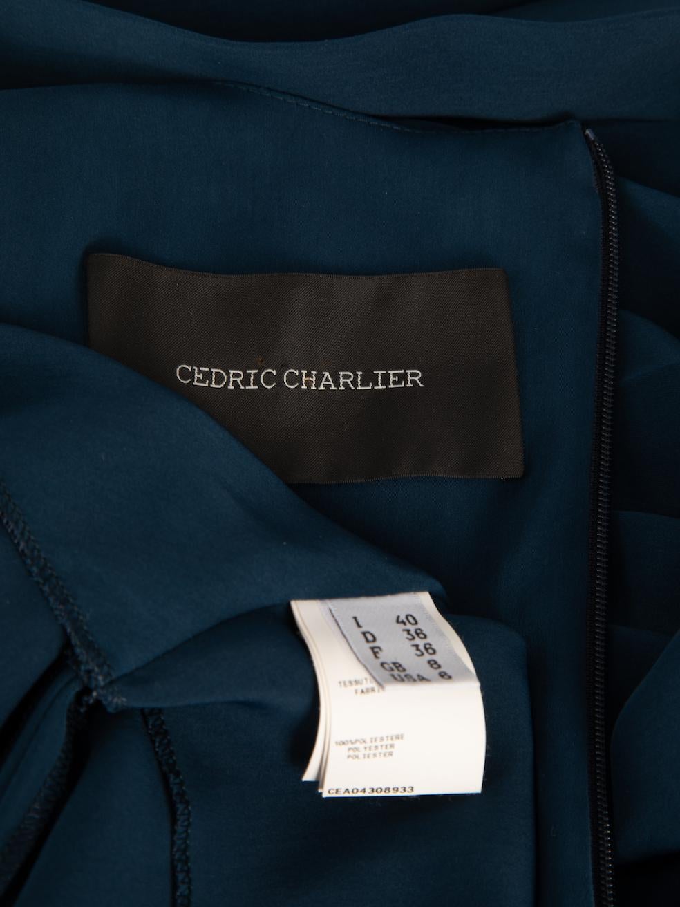 Cedric Charlier Women's Navy Sleeveless Asymmetric Maxi Dress 1