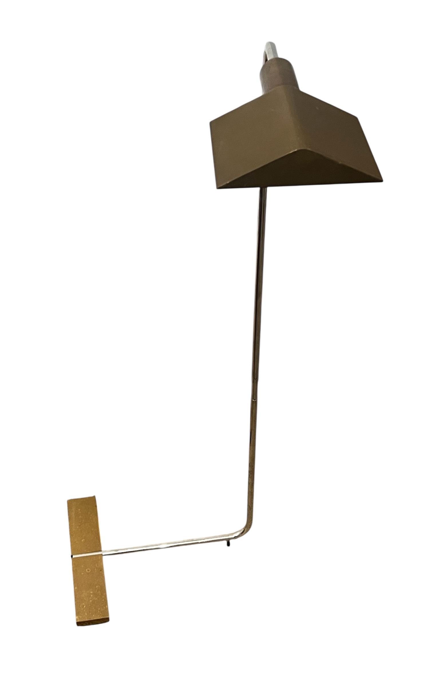 Cedric Hartman 1UWV Brass & Chrome Reading Floor Lamp In Good Condition For Sale In New York, NY