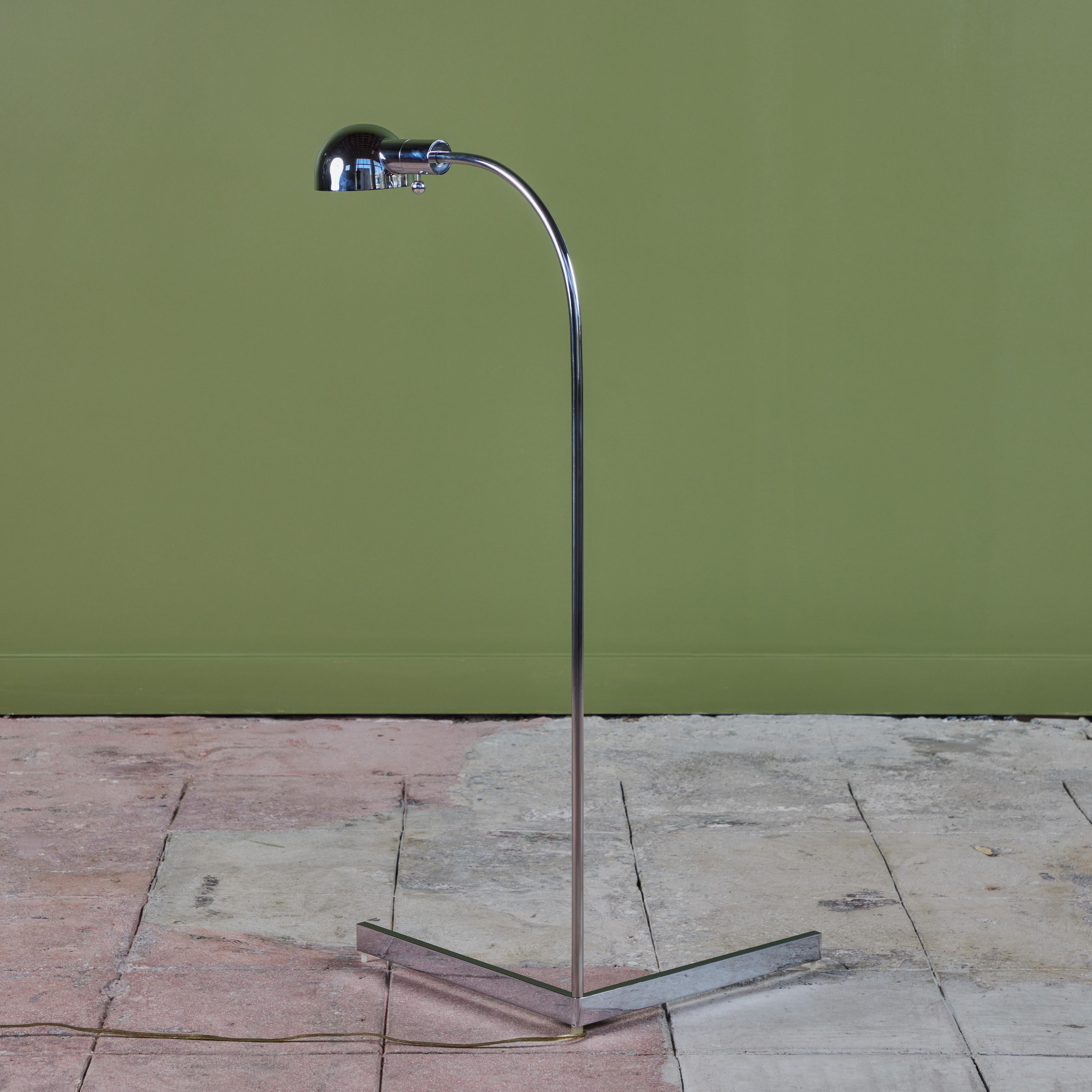 Cedric Hartman 2H Stainless Steel Pharmacy Floor Lamp In Excellent Condition For Sale In Los Angeles, CA