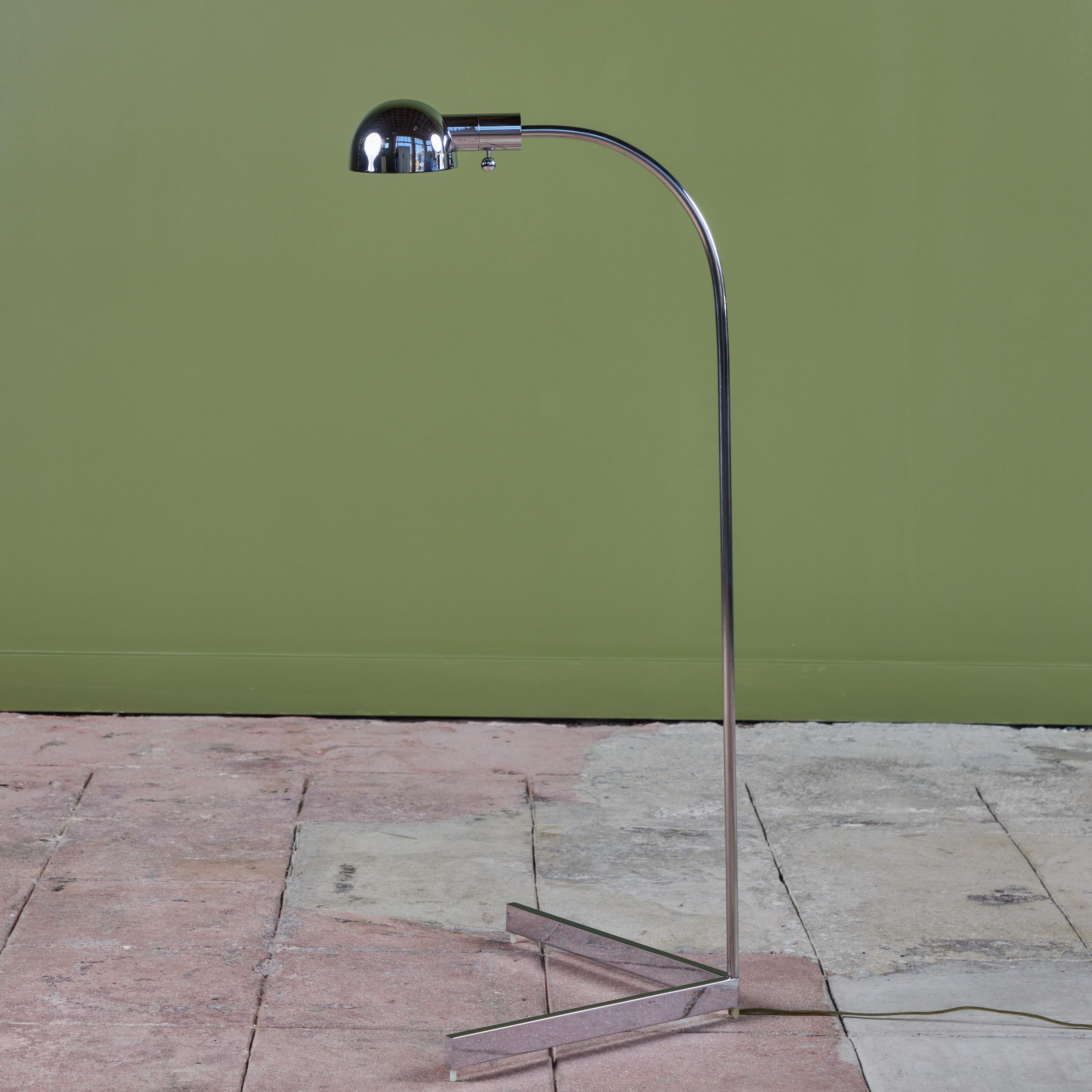 Cedric Hartman 2H Stainless Steel Pharmacy Floor Lamp In Excellent Condition For Sale In Los Angeles, CA
