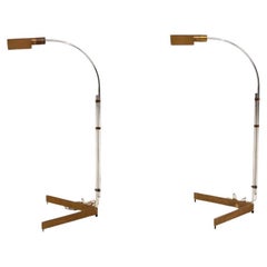 Cedric Hartman 2WV Adjustable Brass Floor Lamps, 1966