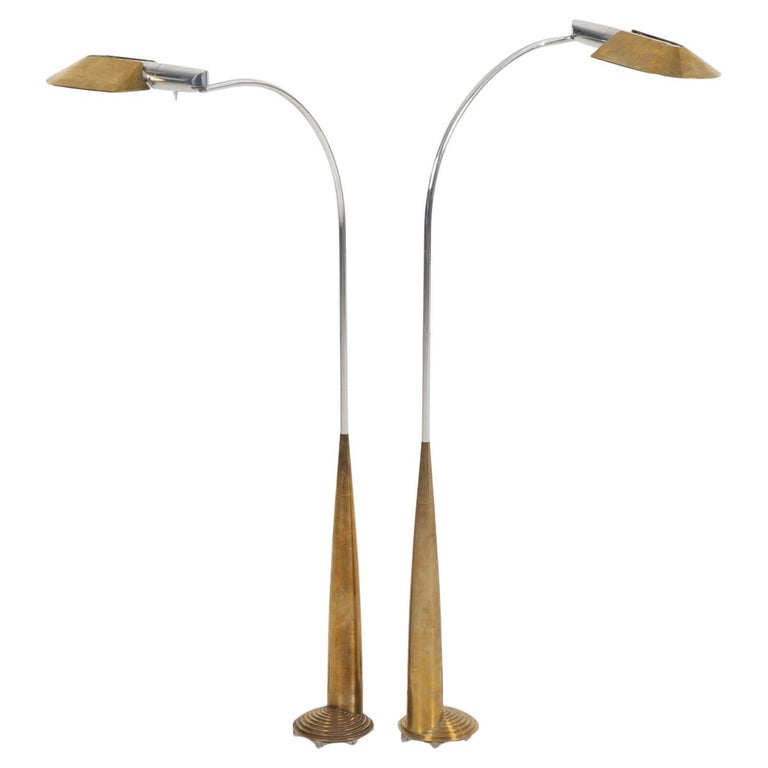 Cedric Hartman 9z Lamps, Brass Low Profile with Conical Base1979 For Sale