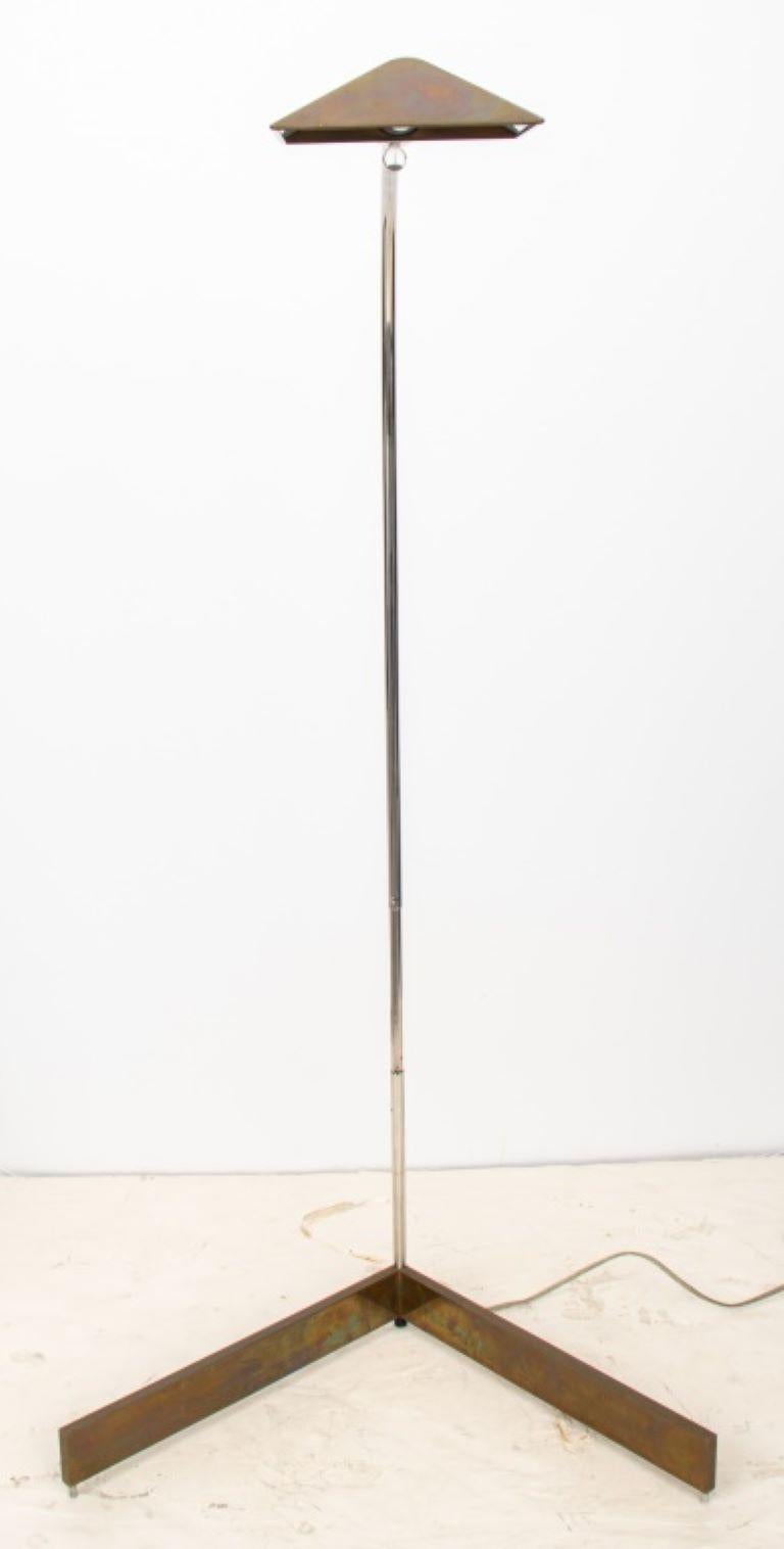 Cedric Hartman Brass Adjustable Floor Lamp with original acrylic ball switch, marked 