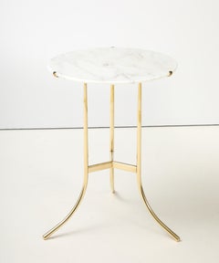 Cedric Hartman Brass And Carrara Marble Side Table