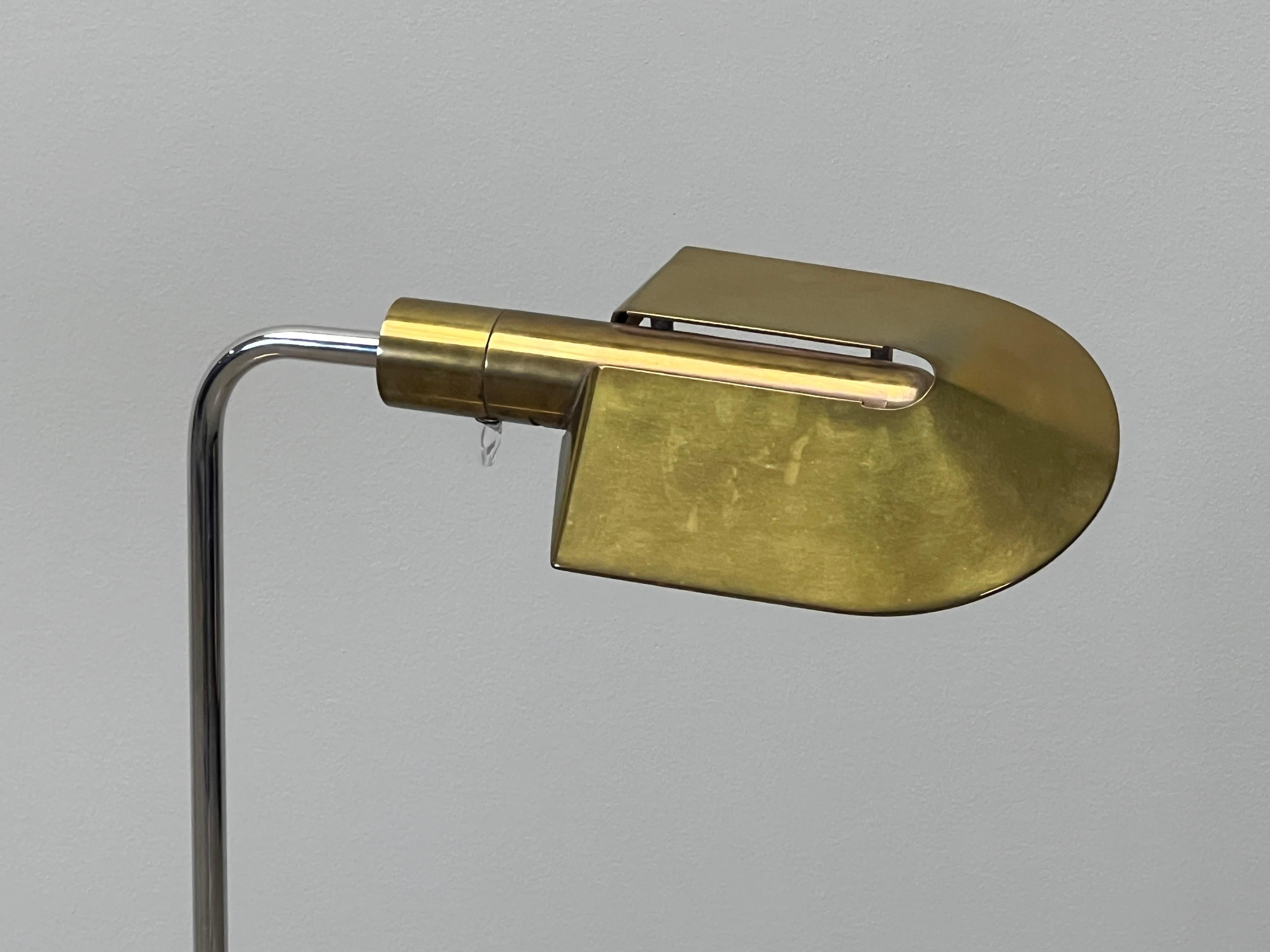 Laiton Lampadaire Cedric Hartman en laiton et chrome en vente