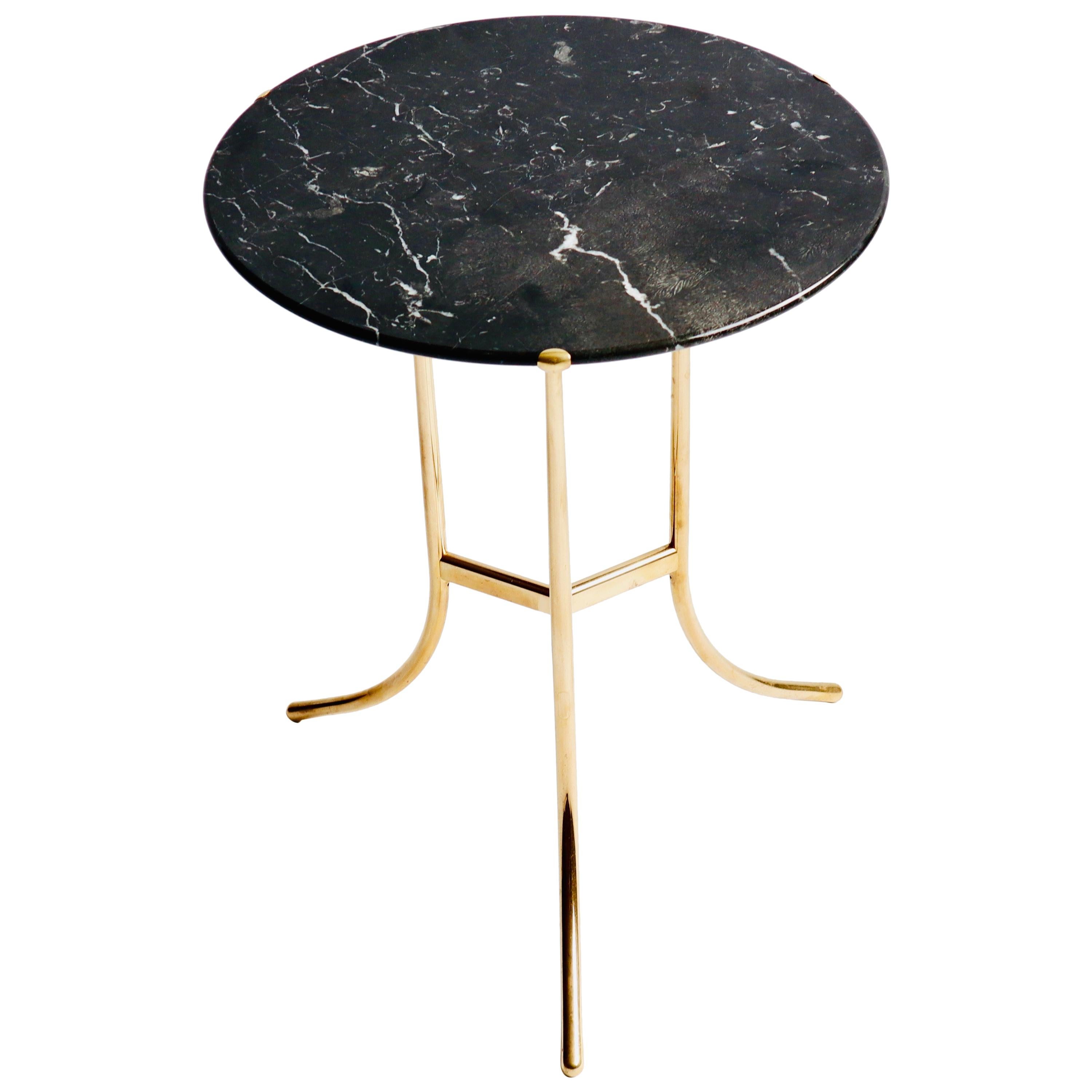Cedric Hartman Brass and Marble Side Table