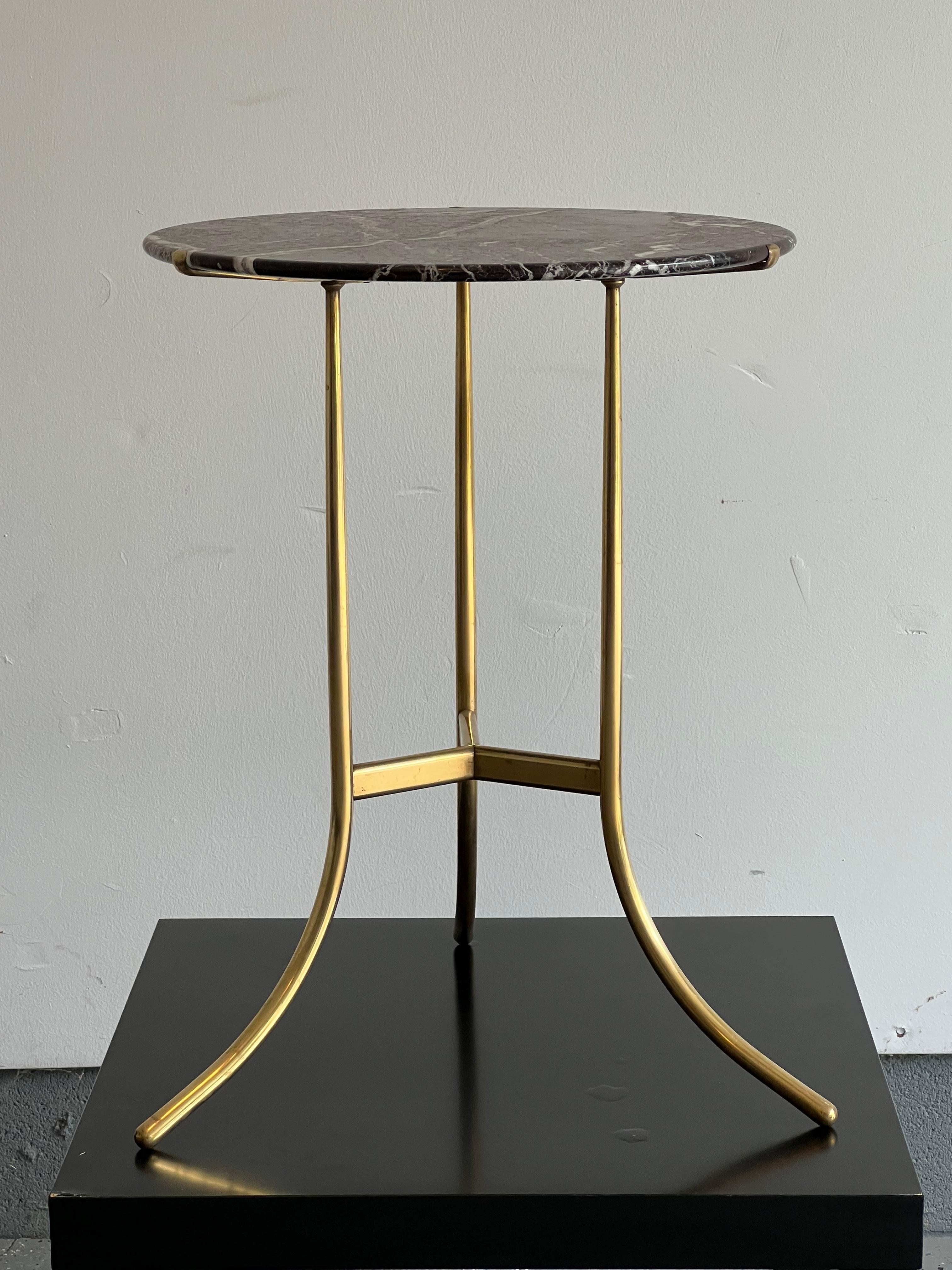 Cedric Hartman Brass and Red Marble Drink or Side Table 5