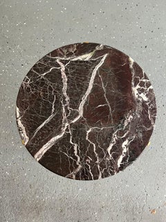 Cedric Hartman Brass and Red Marble Drink or Side Table