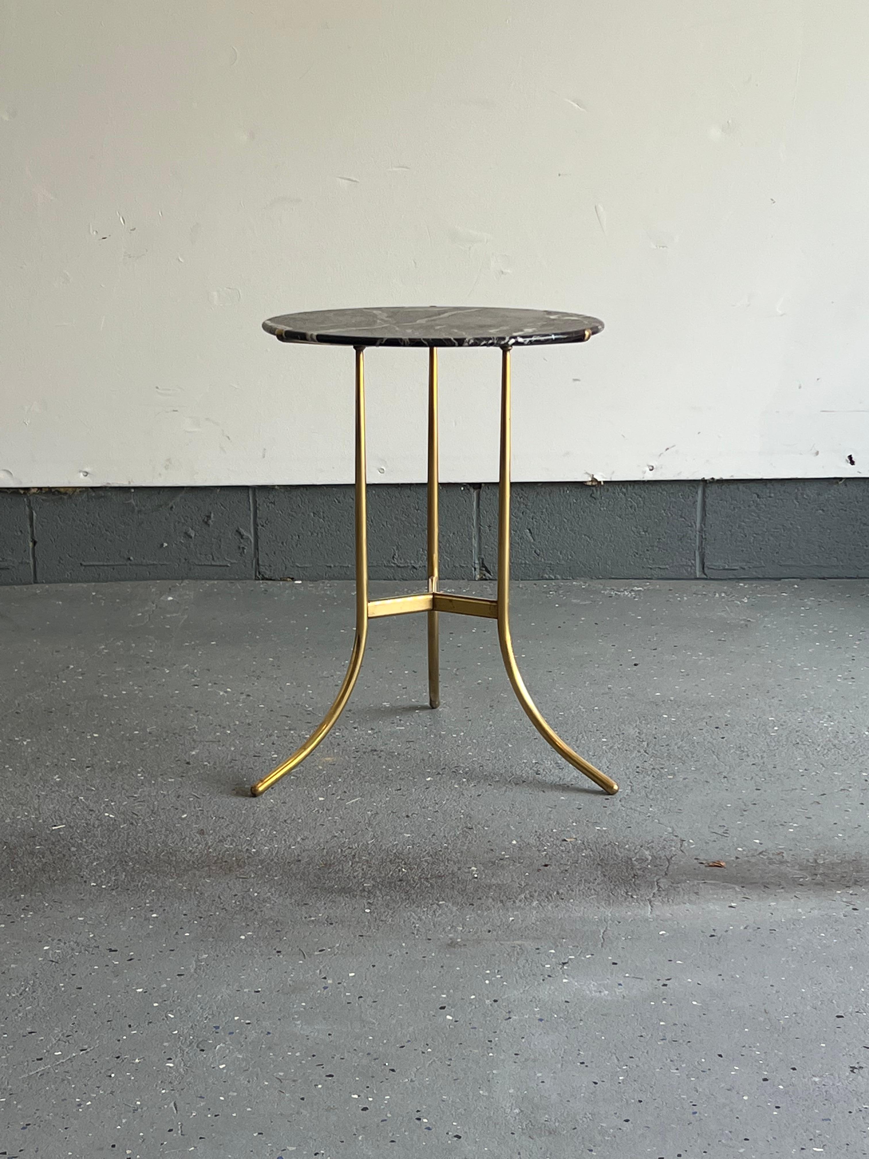 Cedric Hartman Brass and Red Marble Drink or Side Table 1