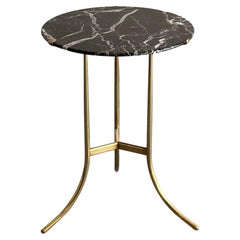 Cedric Hartman Brass and Red Marble Drink or Side Table
