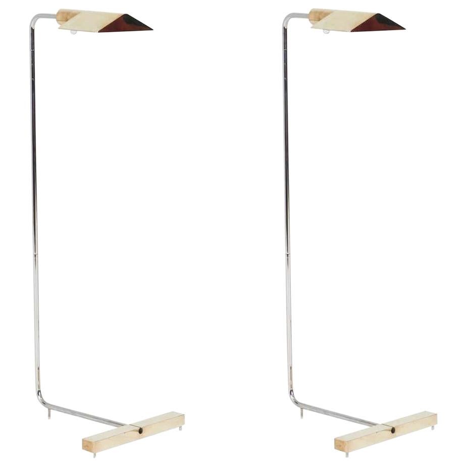 Cedric Hartman Brass and Stainless Steel Adjustable Reading Lamps