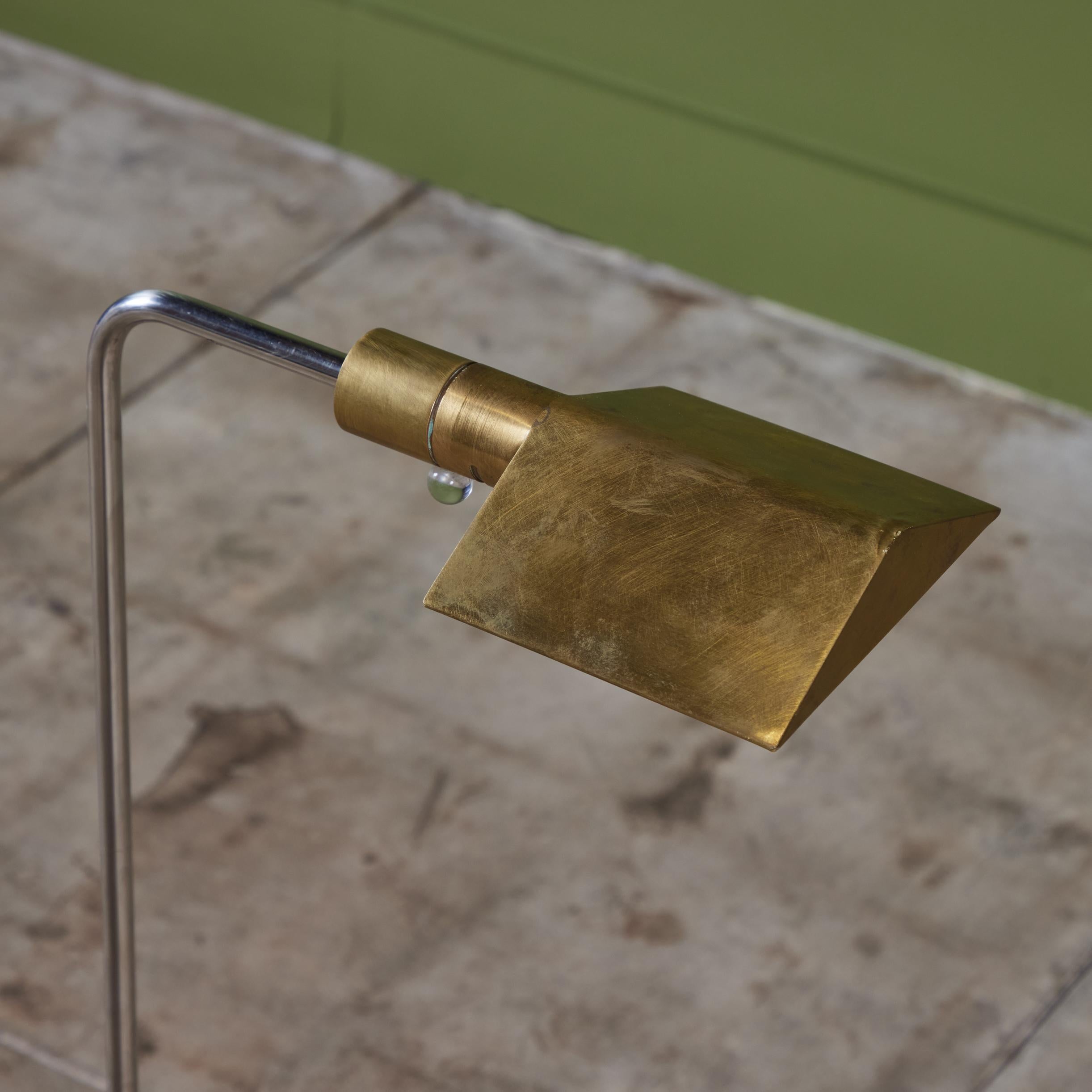Cedric Hartman Brass and Stainless Steel Floor Lamp For Sale 6