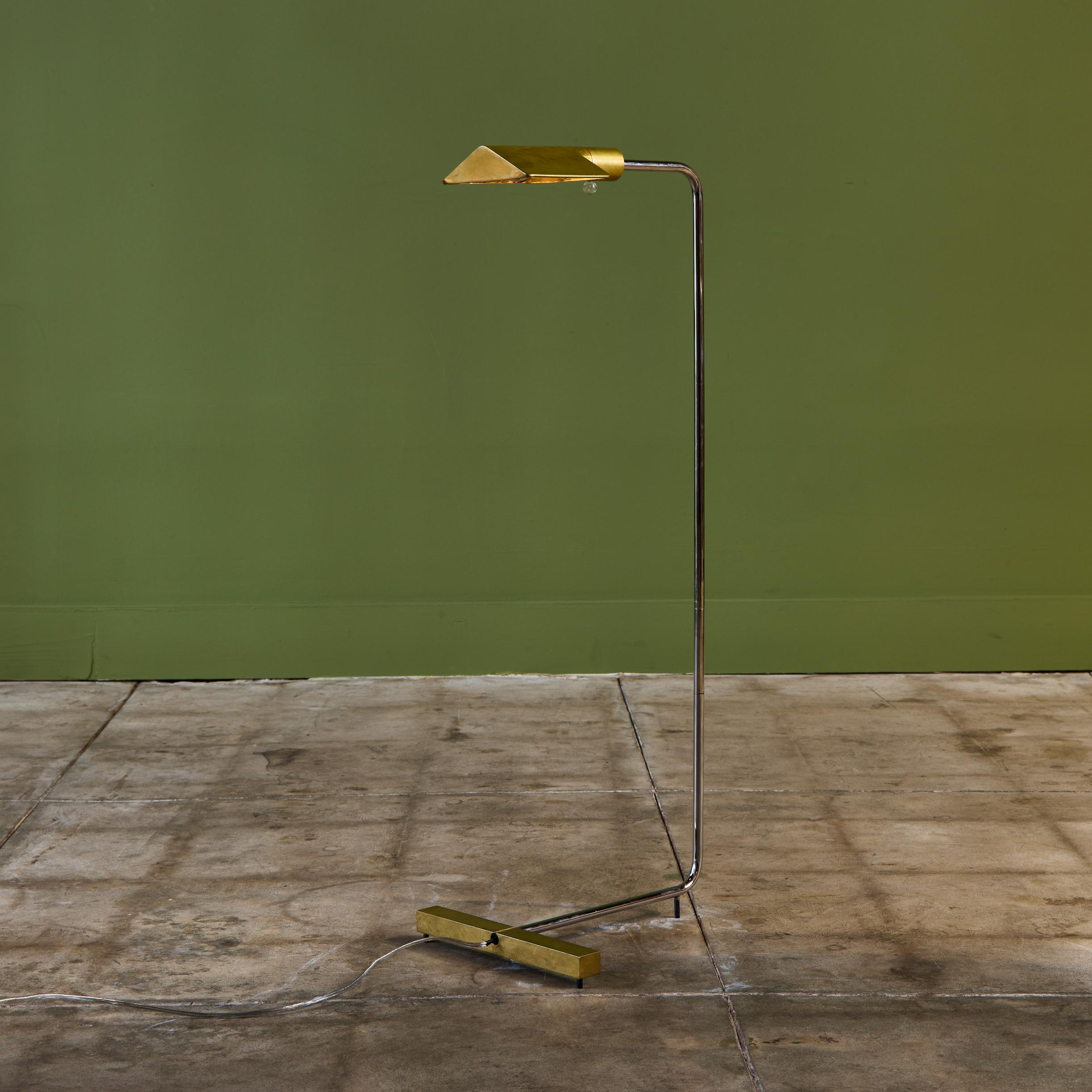 Mid-Century Modern Cedric Hartman Brass and Stainless Steel Floor Lamp