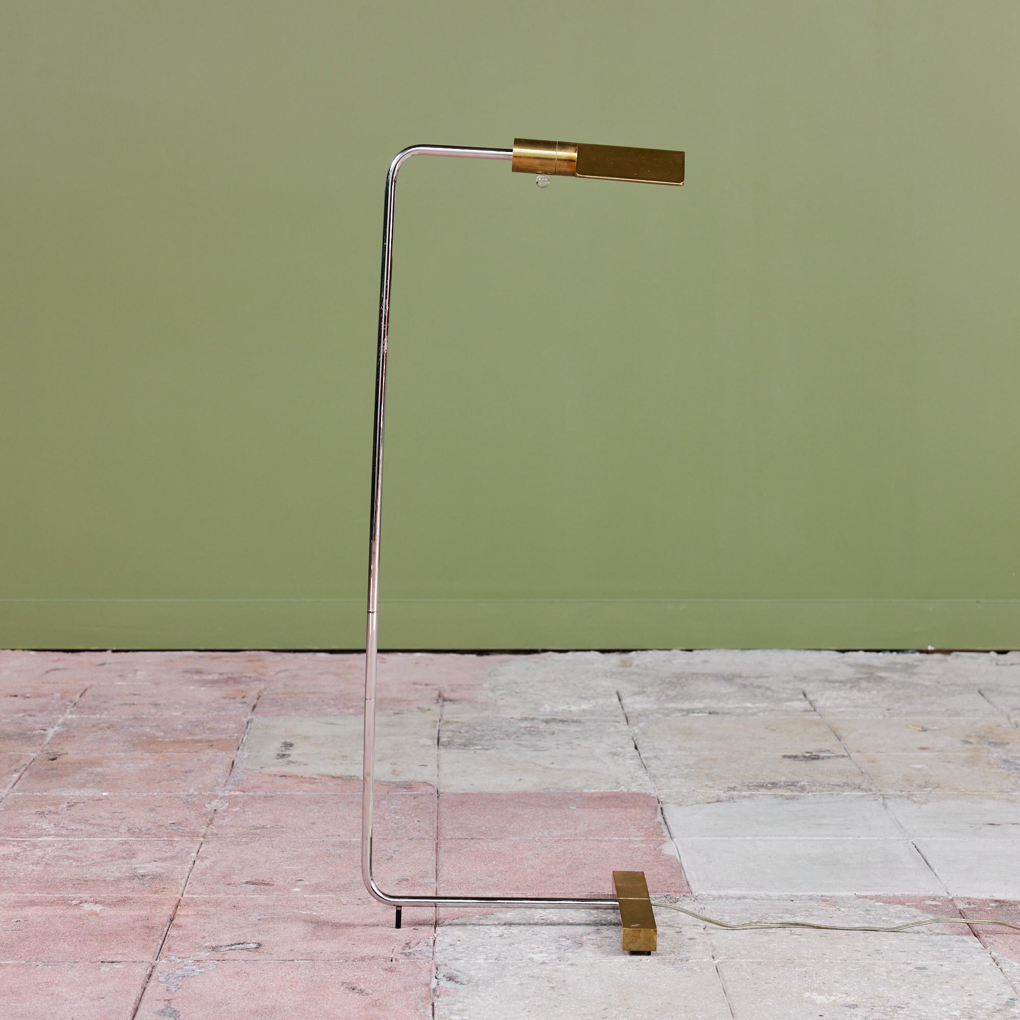 Mid-Century Modern Cedric Hartman Brass and Stainless Steel Floor Lamp