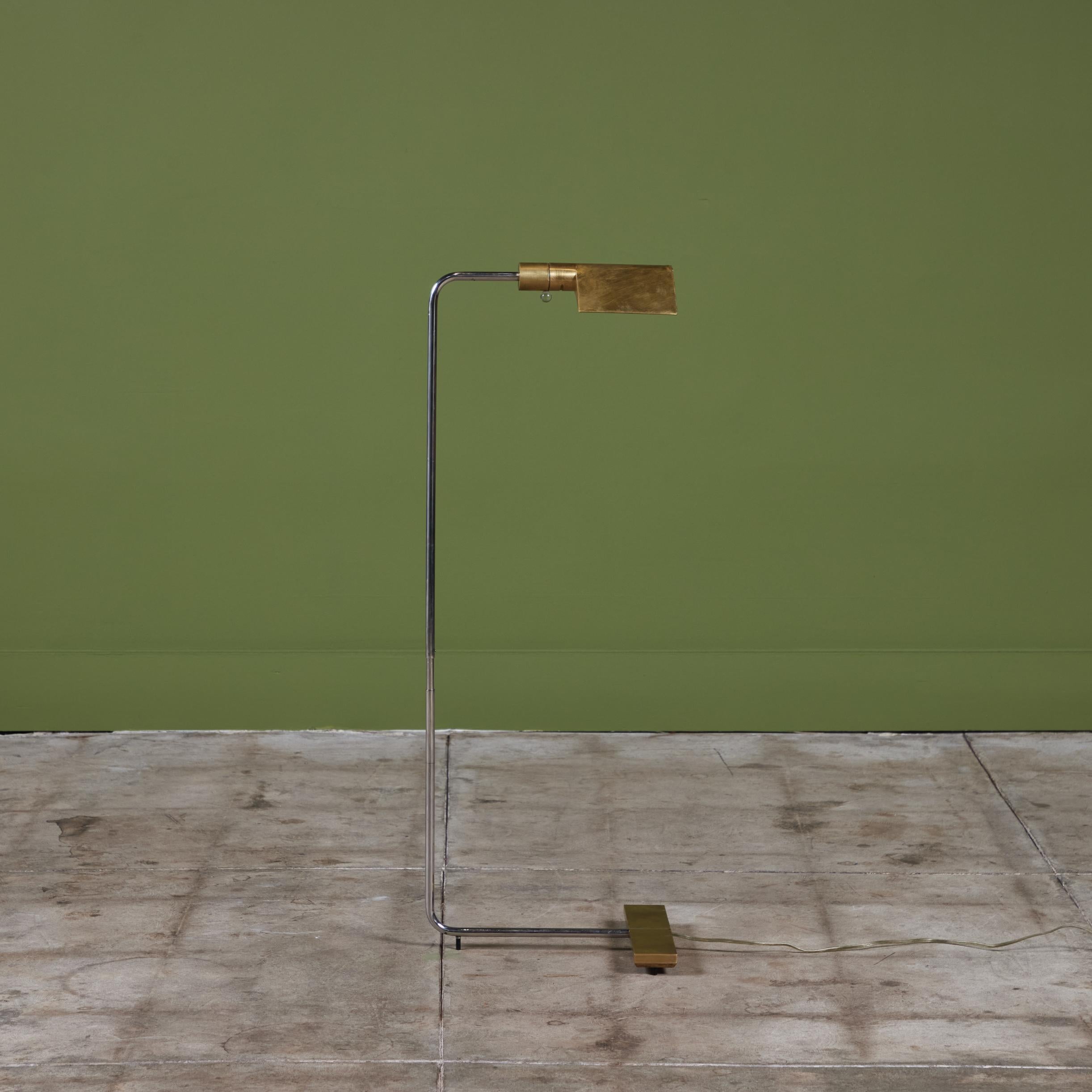 American Cedric Hartman Brass and Stainless Steel Floor Lamp