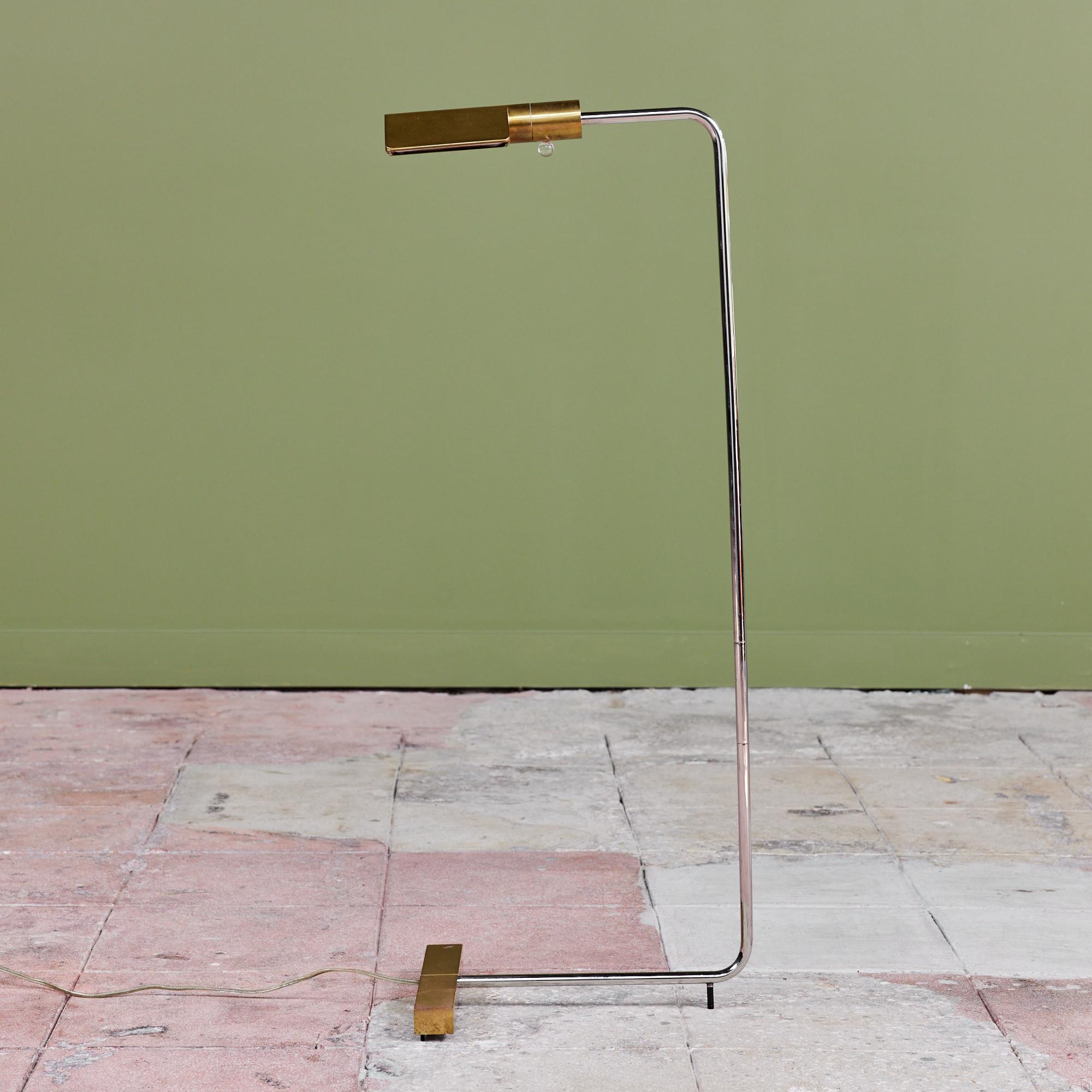 American Cedric Hartman Brass and Stainless Steel Floor Lamp