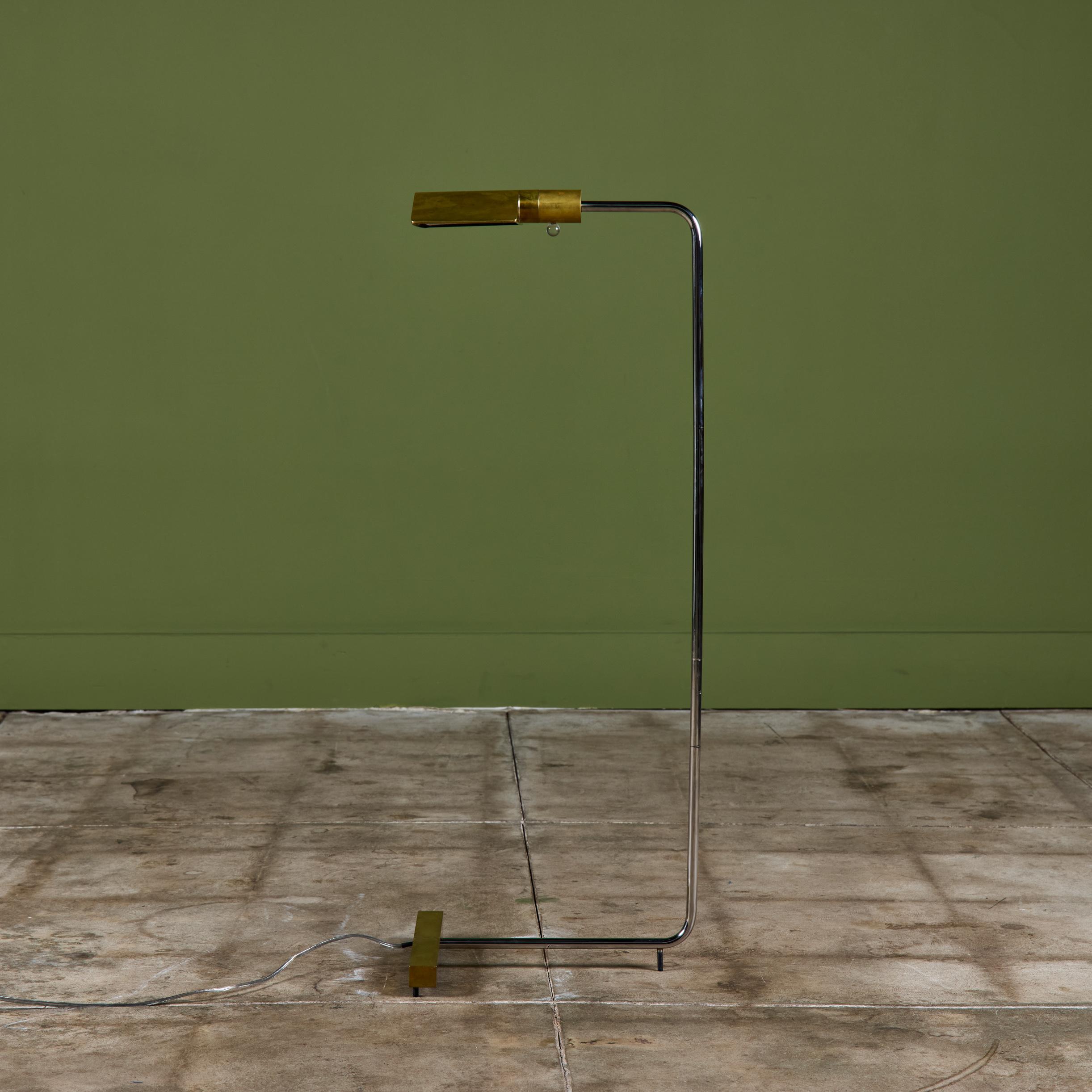Cedric Hartman Brass and Stainless Steel Floor Lamp In Good Condition In Los Angeles, CA