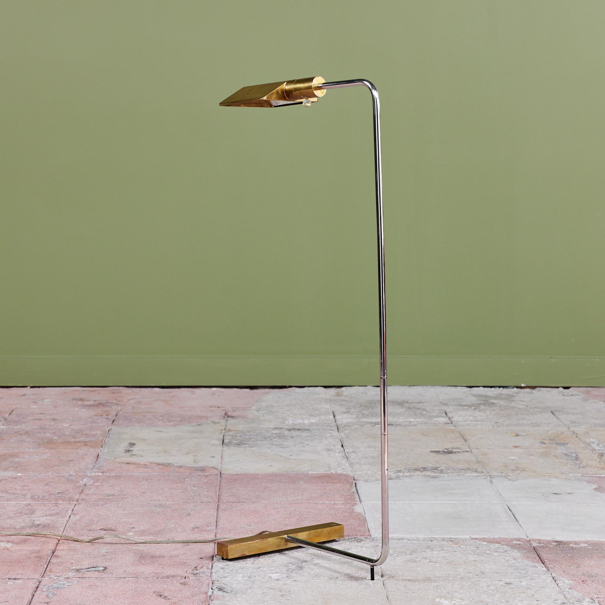 Cedric Hartman Brass and Stainless Steel Floor Lamp In Good Condition In Los Angeles, CA