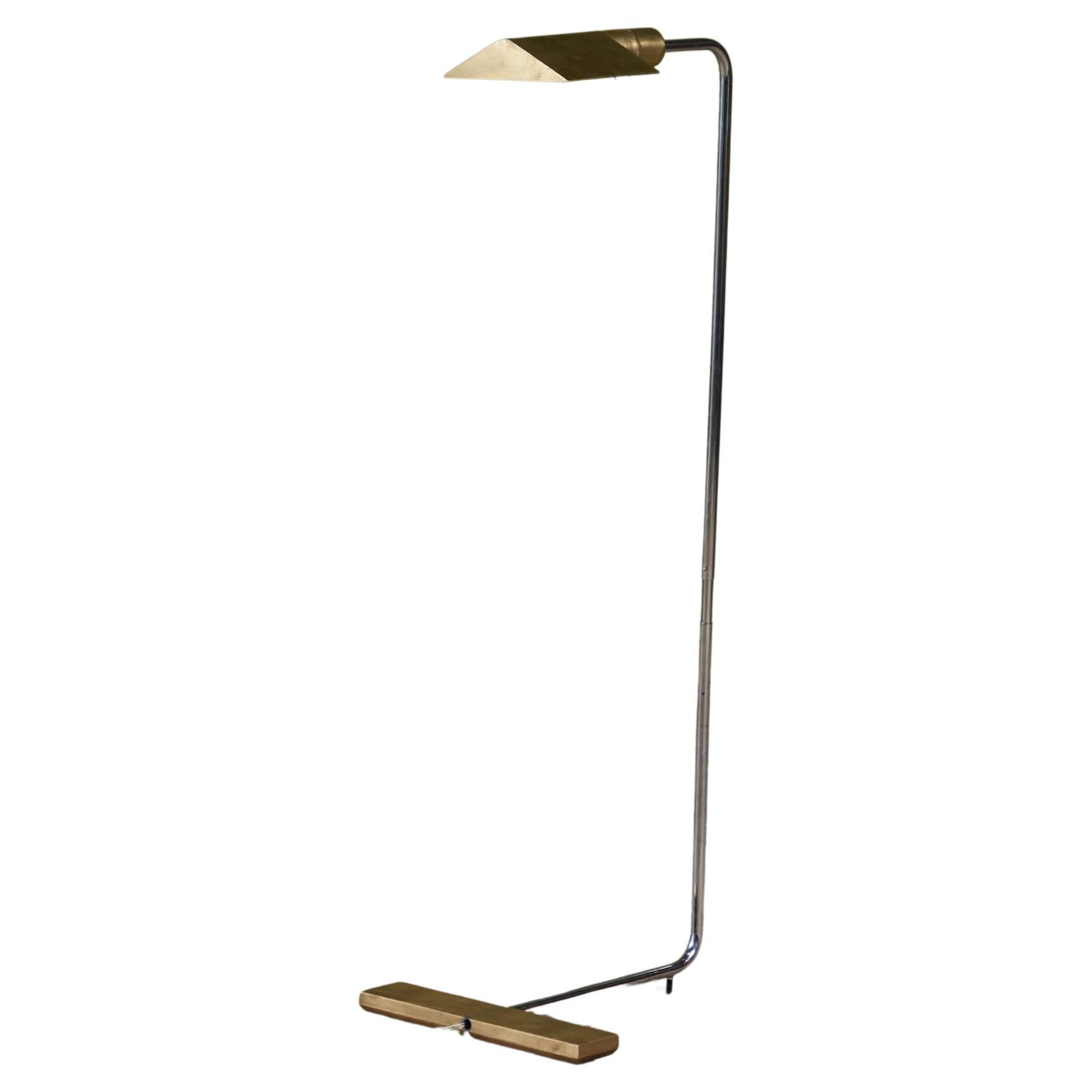 Cedric Hartman Brass and Stainless Steel Floor Lamp For Sale