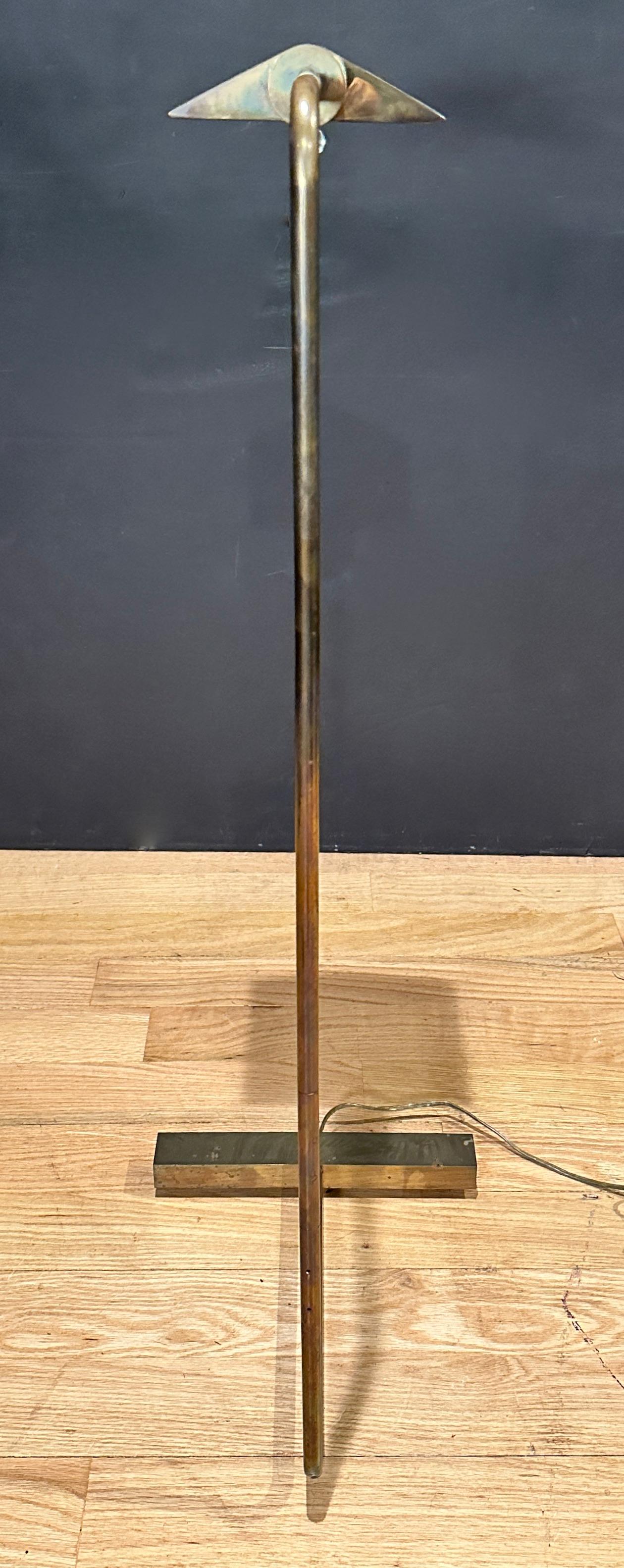 Cedric Hartman Brass Floor Reading Lamp In Good Condition In Norwood, NJ