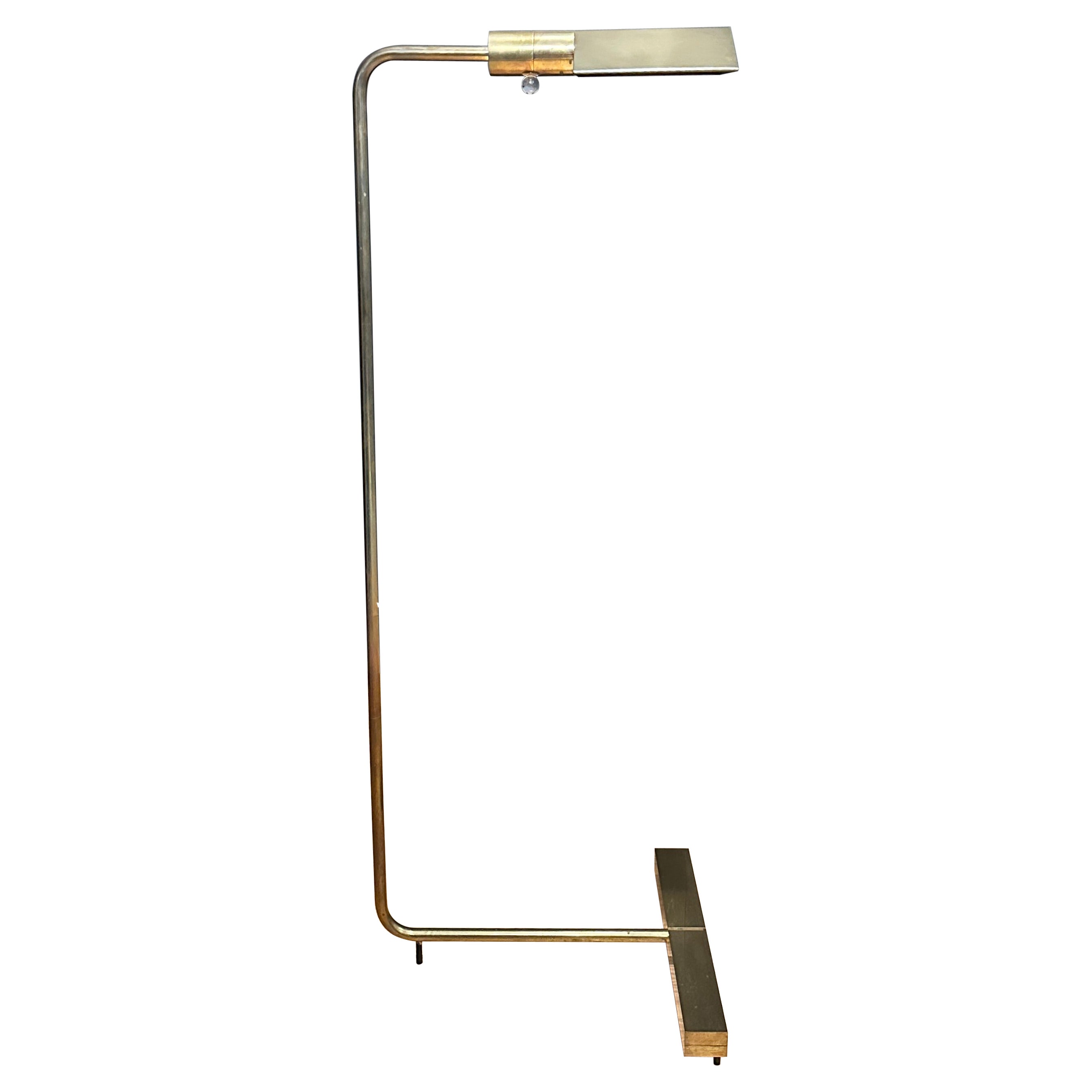 Cedric Hartman Brass Floor Reading Lamp
