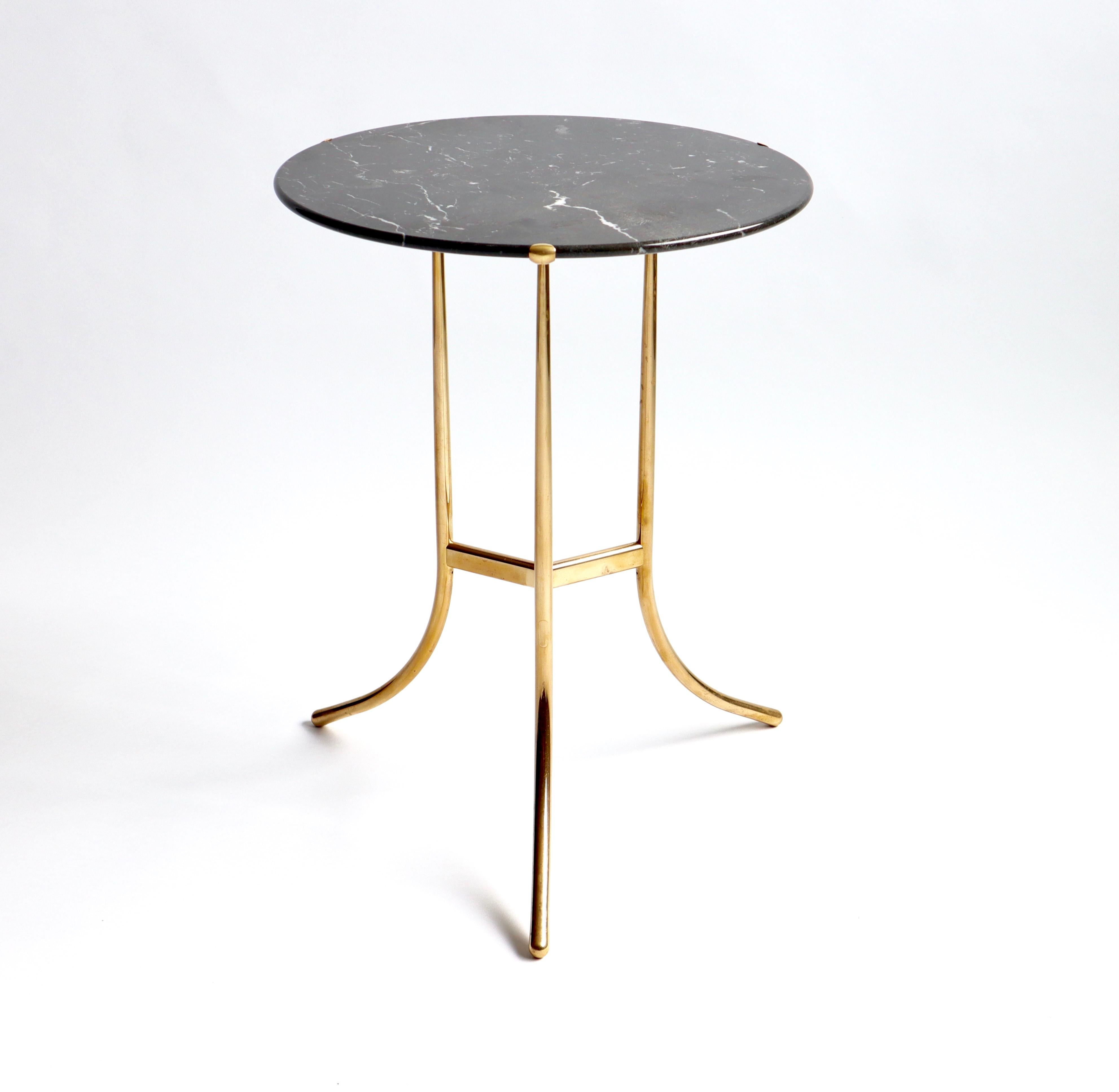 Mid-Century Modern Cedric Hartman Brass and Marble Side Table
