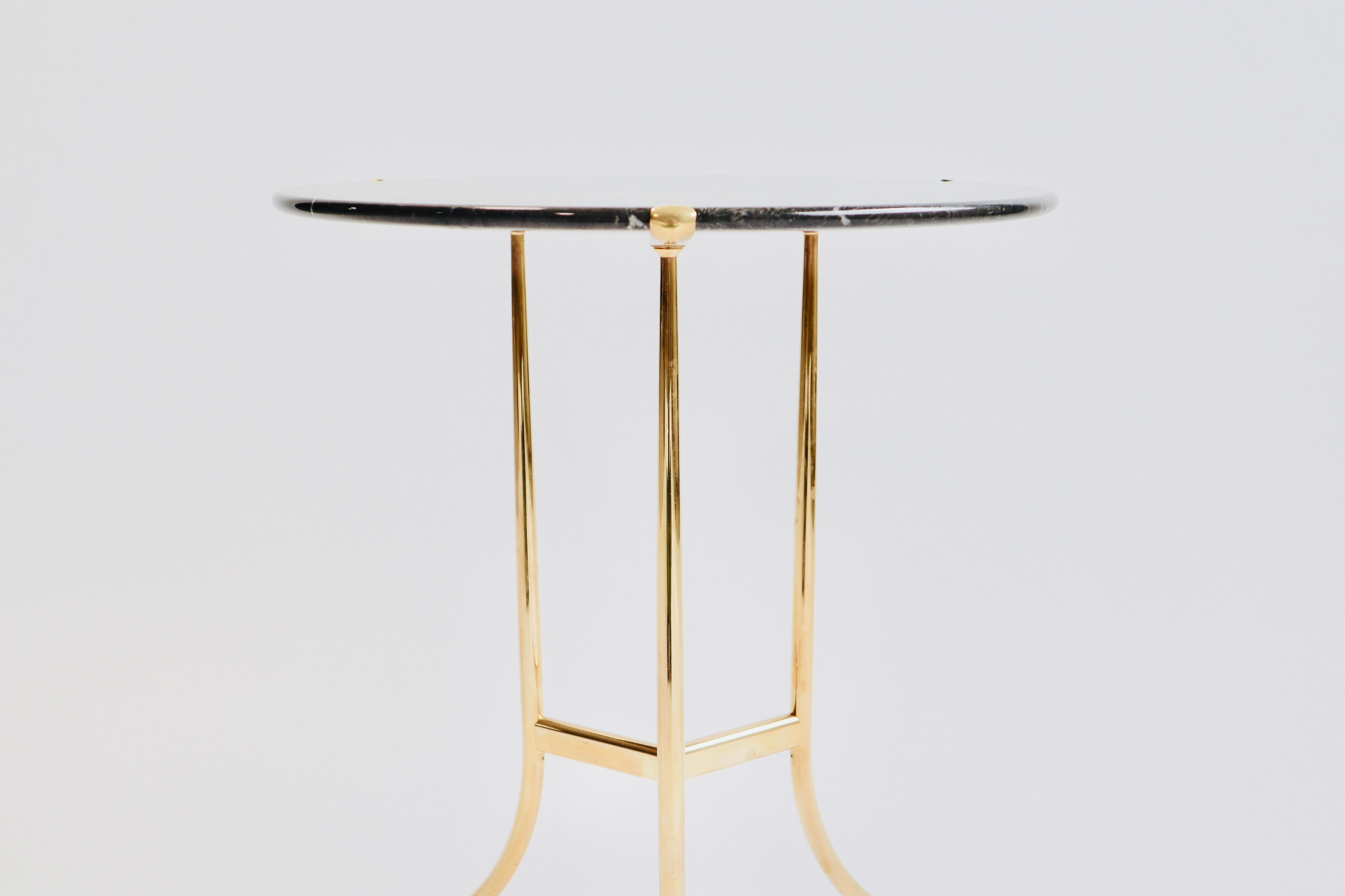 Cedric Hartman Brass and Marble Side Table In Good Condition In Chicago, IL