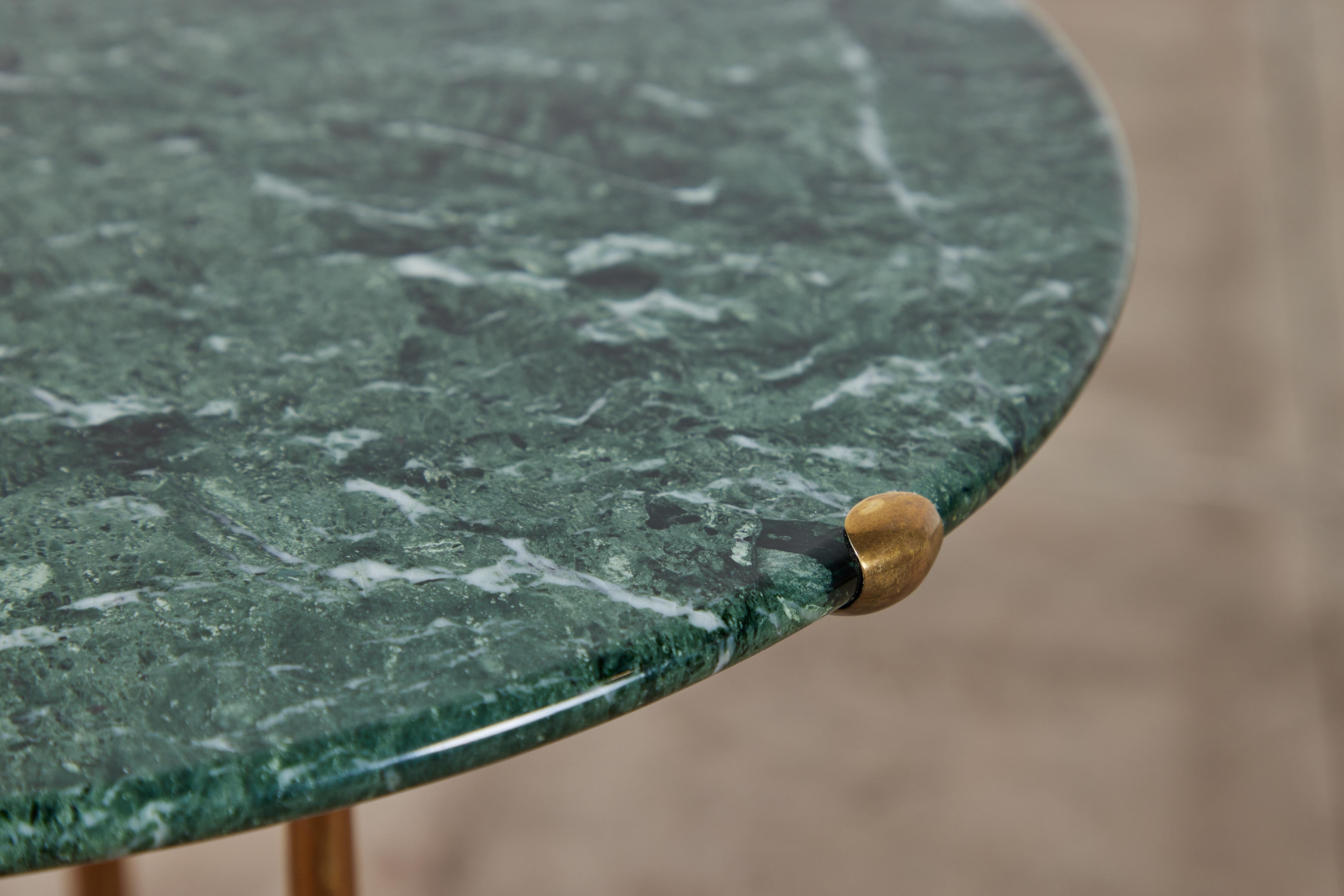 Cedric Hartman Brass Side Table with Marble Top 1