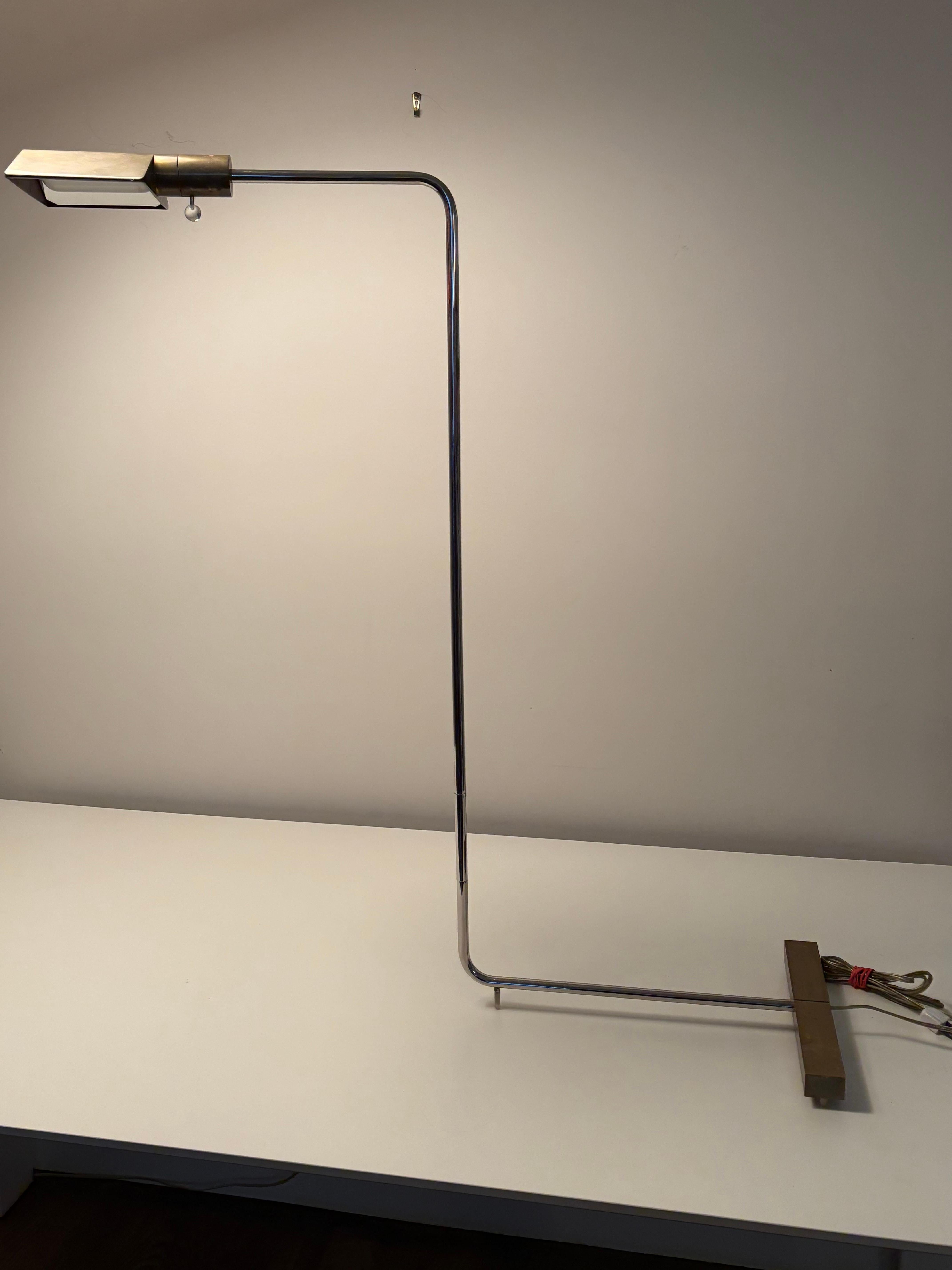 Cedric Hartman Bronze and Chrome Floor Lamp For Sale 10