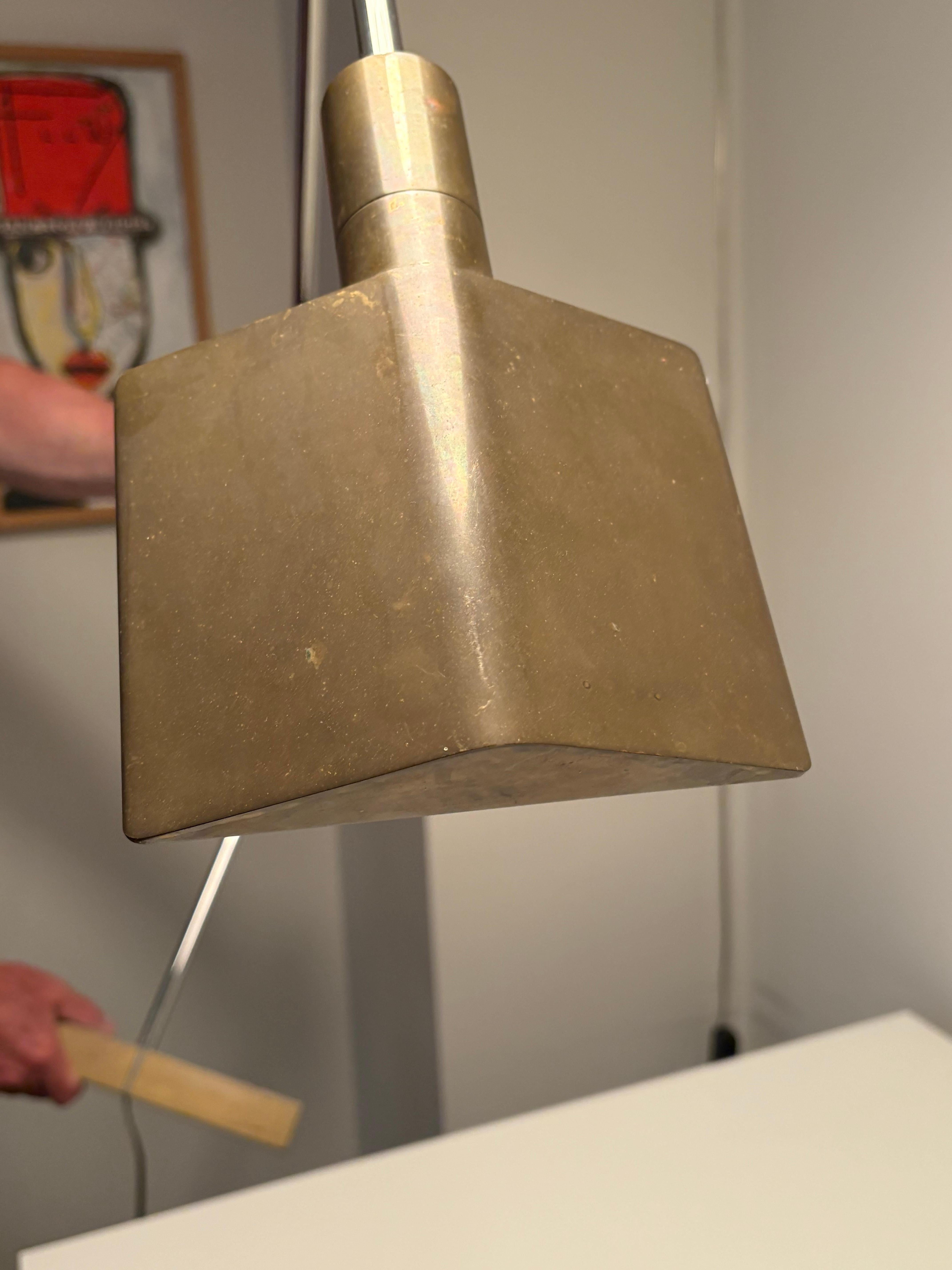 Cedric Hartman Bronze and Chrome Floor Lamp For Sale 11