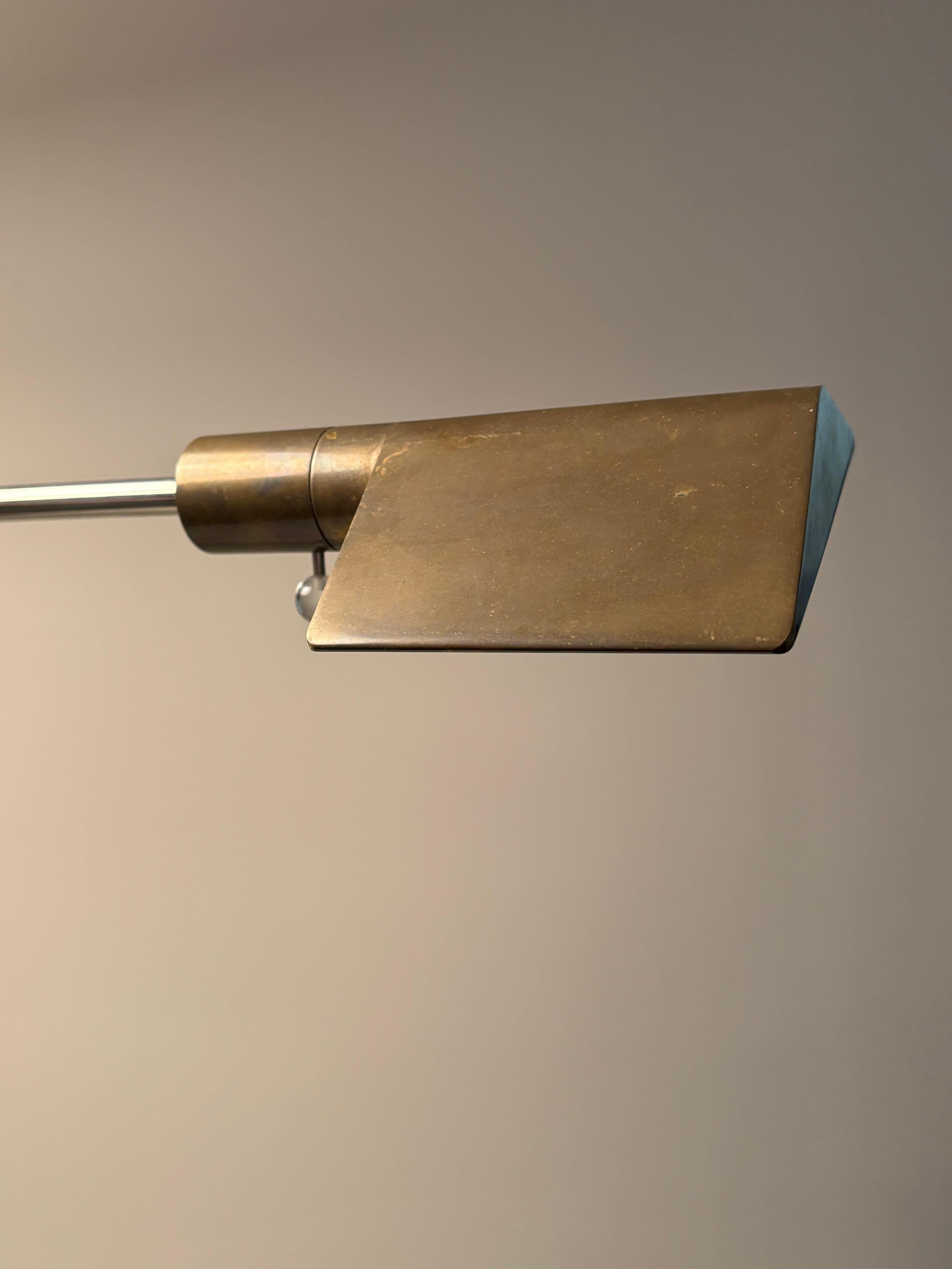 Mid-Century Modern Cedric Hartman Bronze and Chrome Floor Lamp For Sale