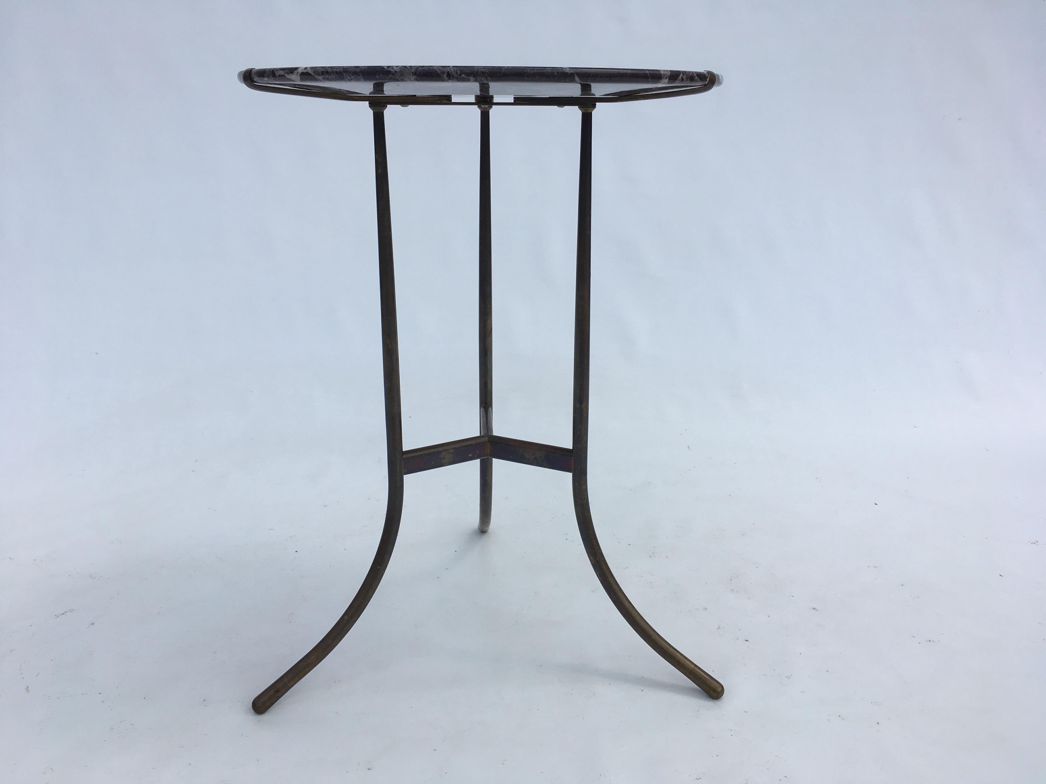 Cedric Hartman Bronze and Marble Side Table 3