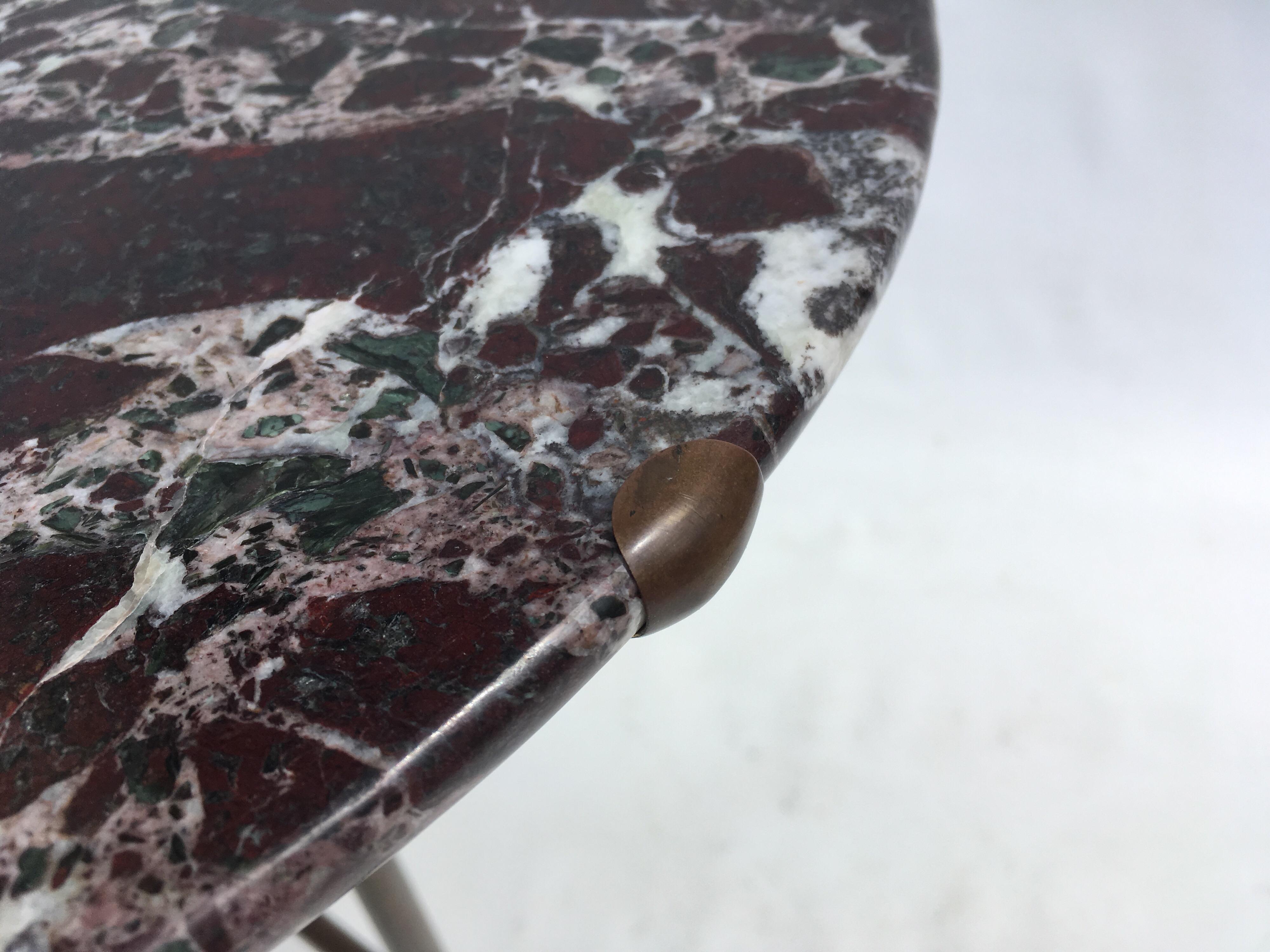 Cedric Hartman Bronze and Marble Side Table 6